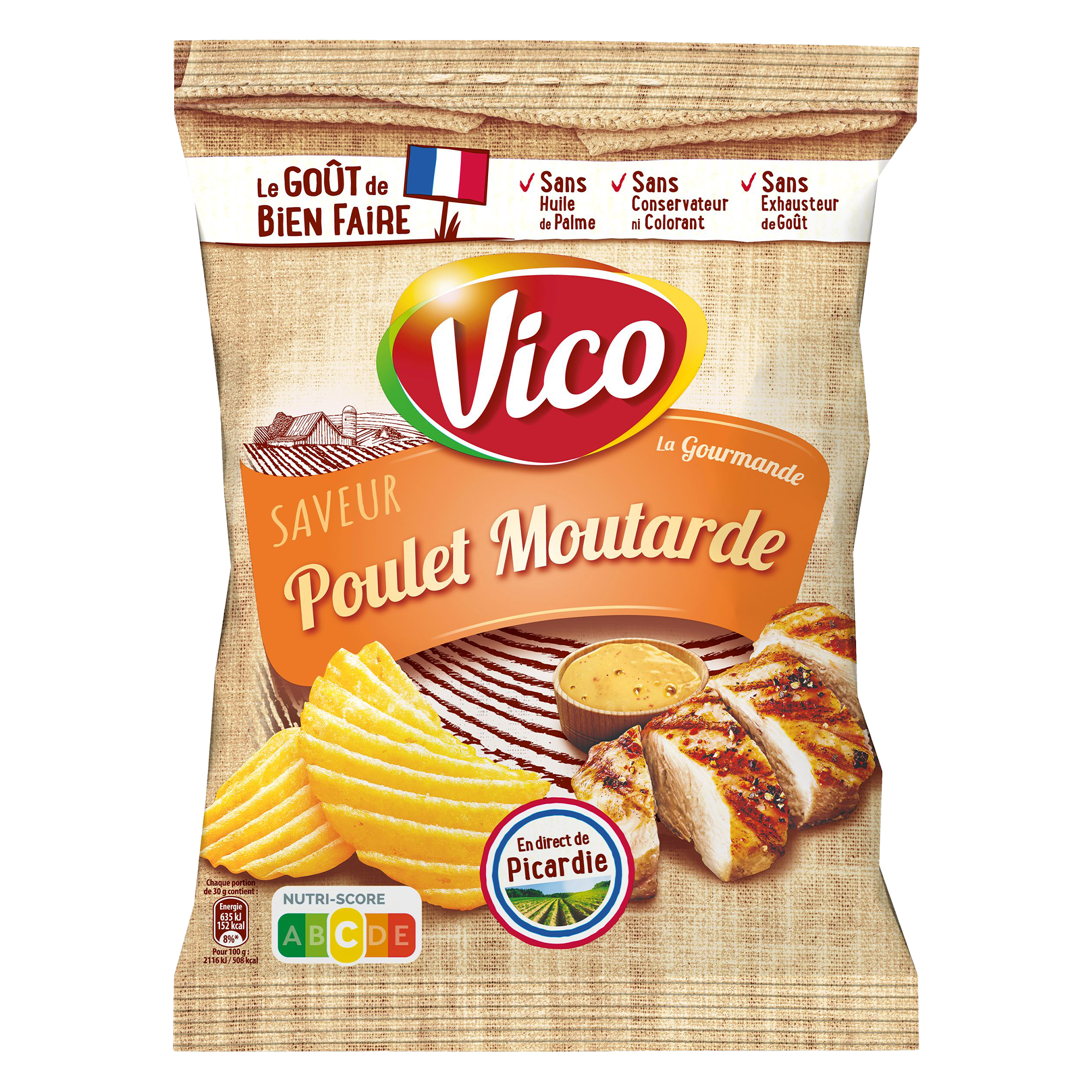 Sachet de chips La Gourmande au poulet et moutarde