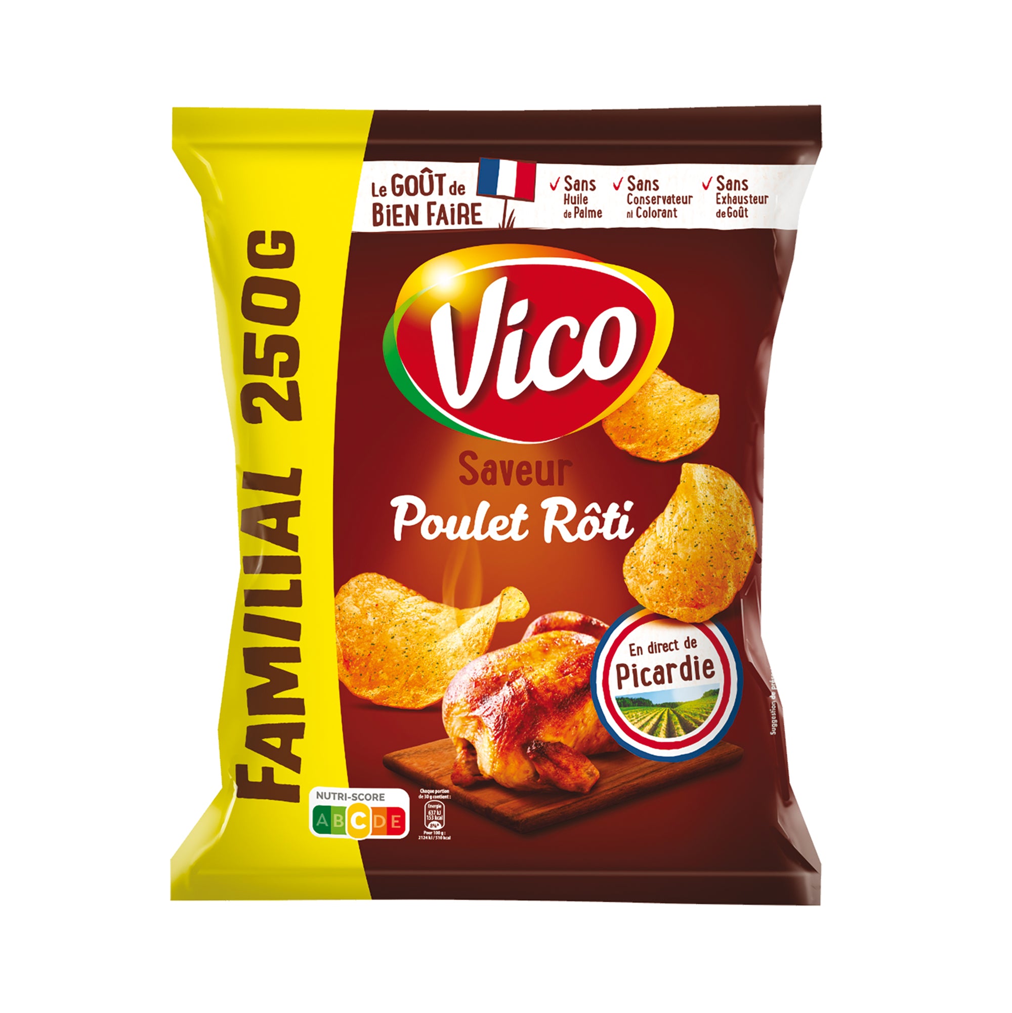 Sachet de chips saveur poulet rôti
