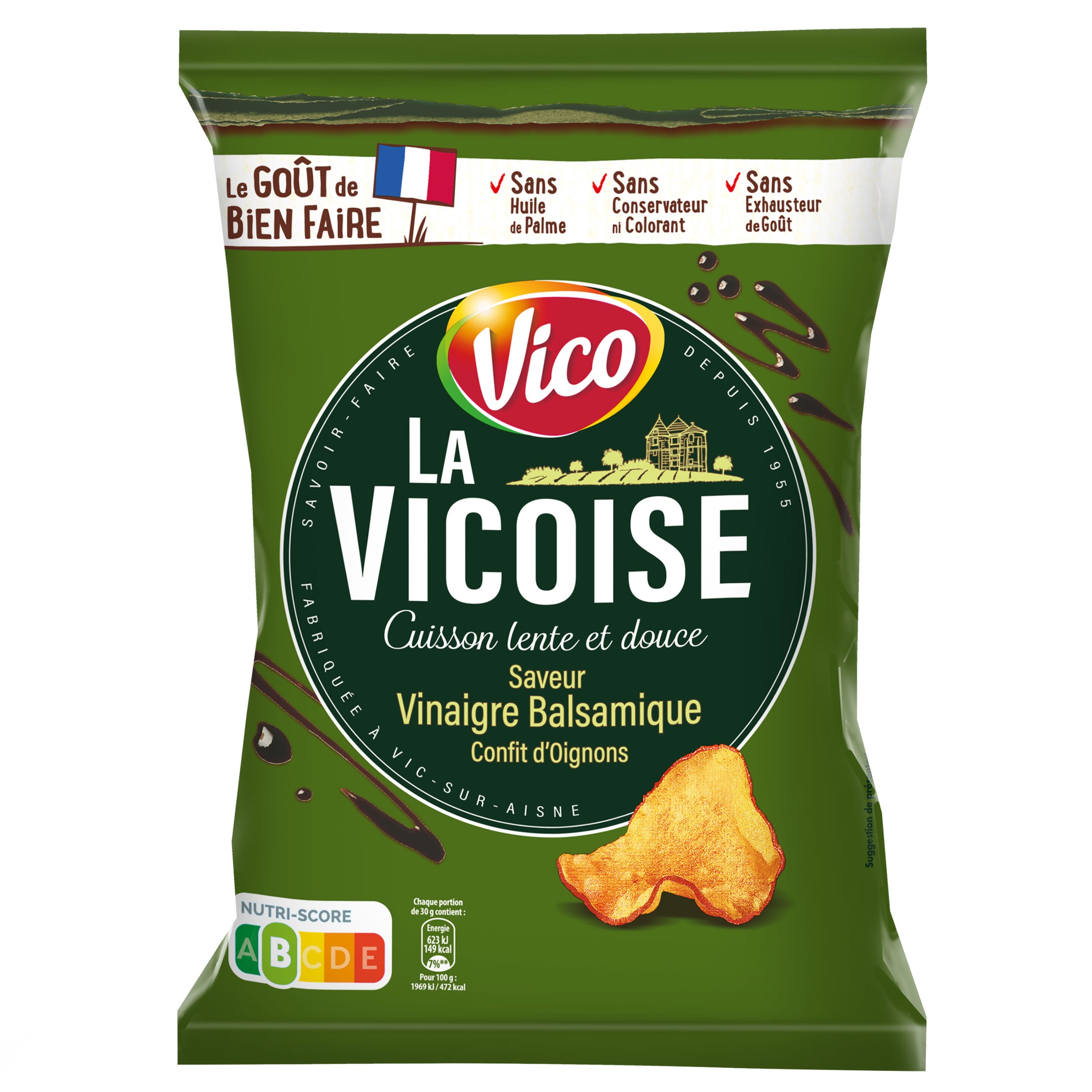 Paquet chips La Vicoise vinaigre balsamique et confit d'oignon