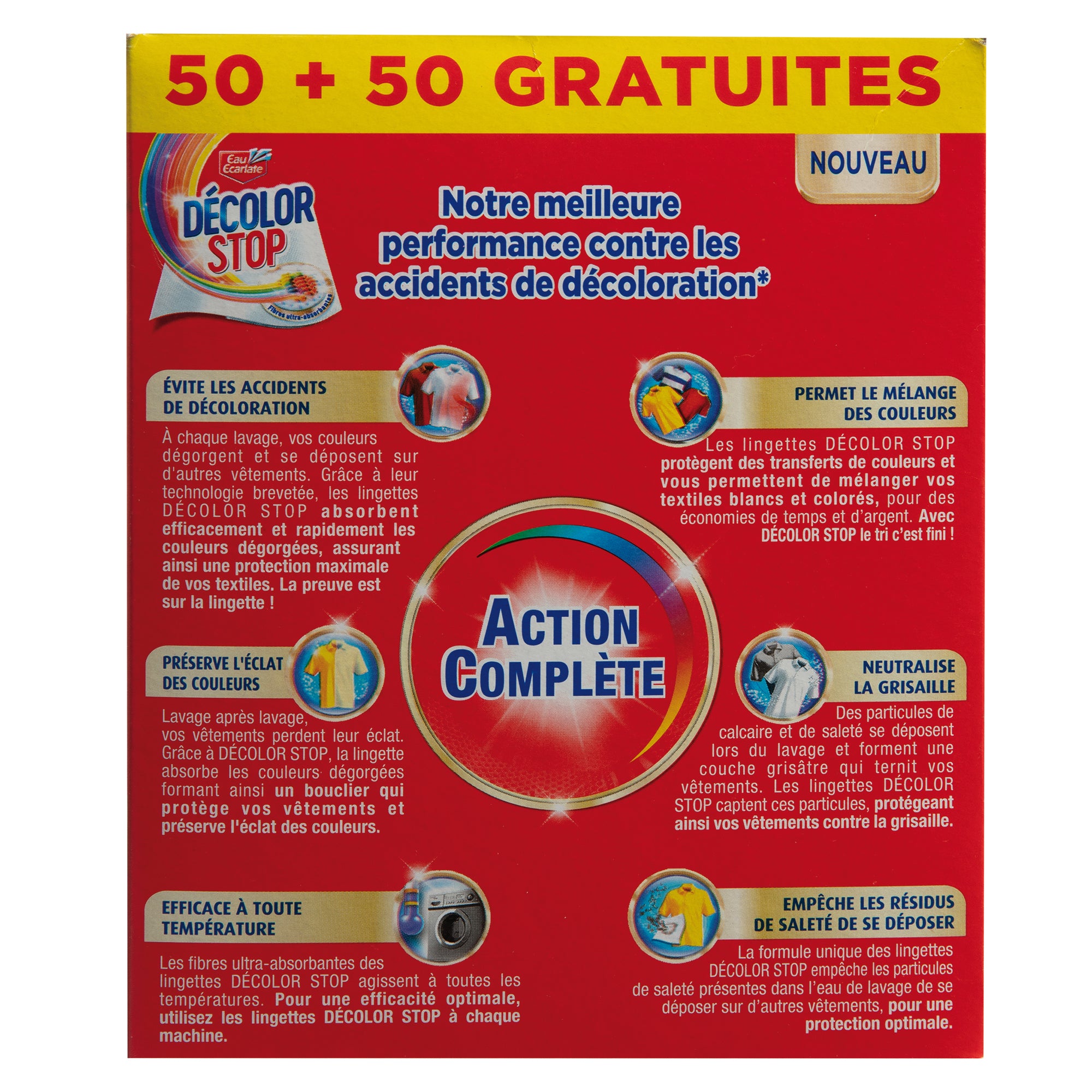50 lingettes décolor stop + 50 lingettes gratuites