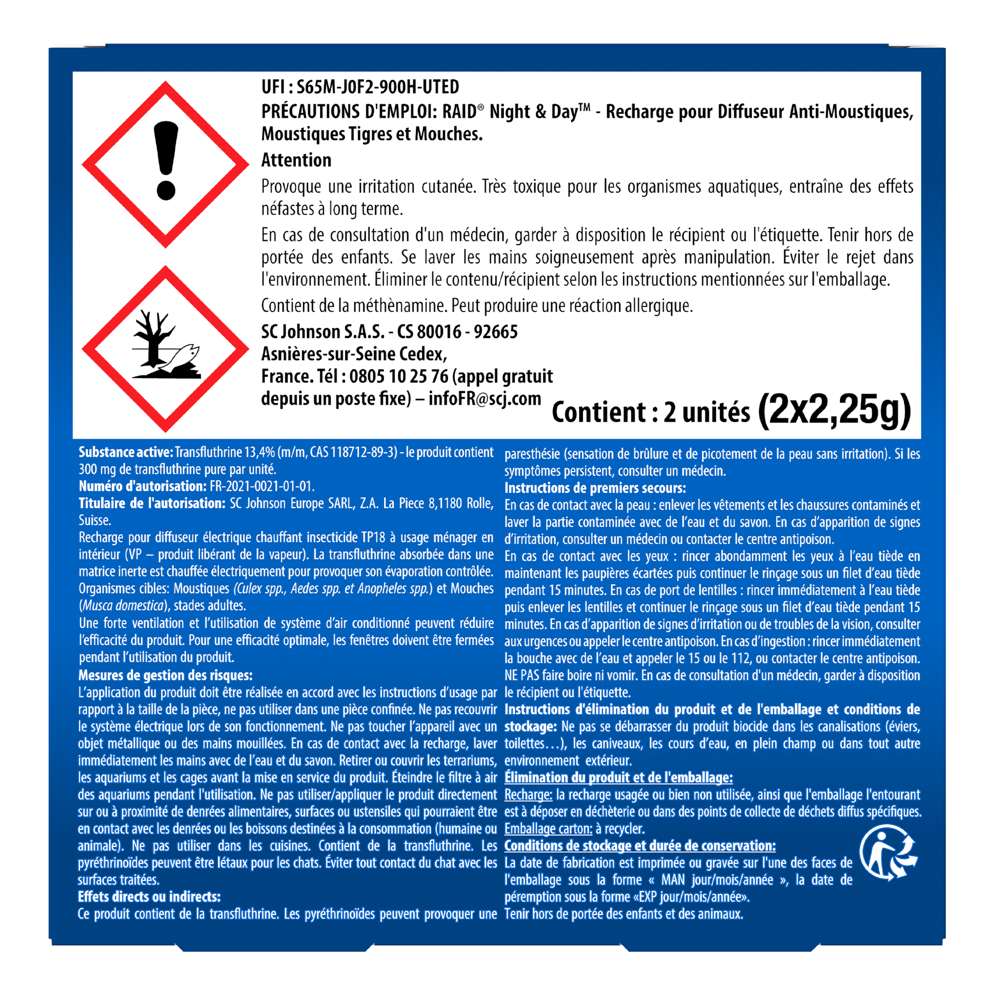 LOT 2 RECHARGE DIFFUSEUR ELECTRIQUE NIGHT AND DAY 240H