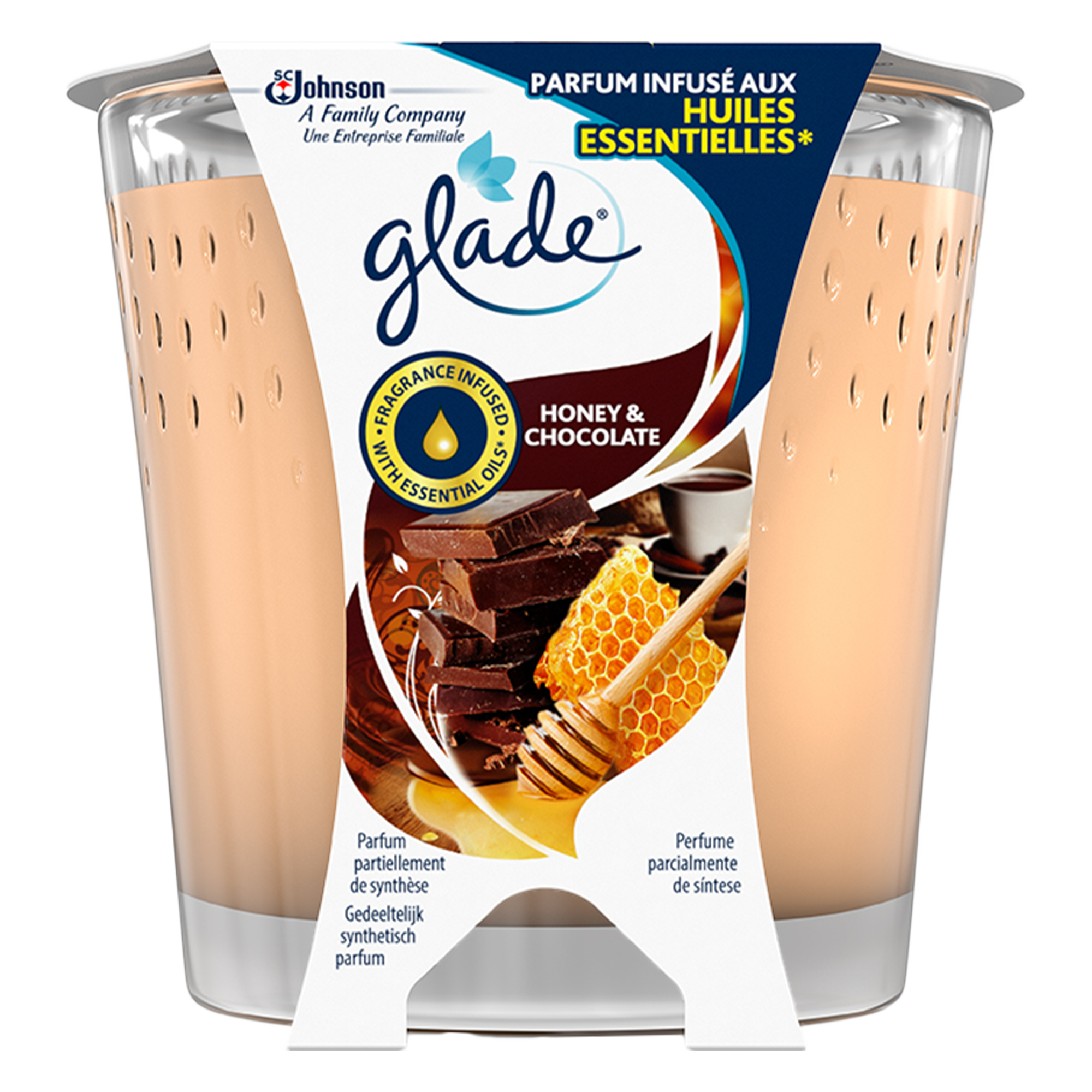 Bougie parfumée chocolat et miel
