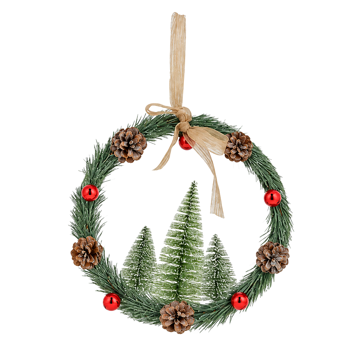 Suspension couronne de sapins 35x6 cm