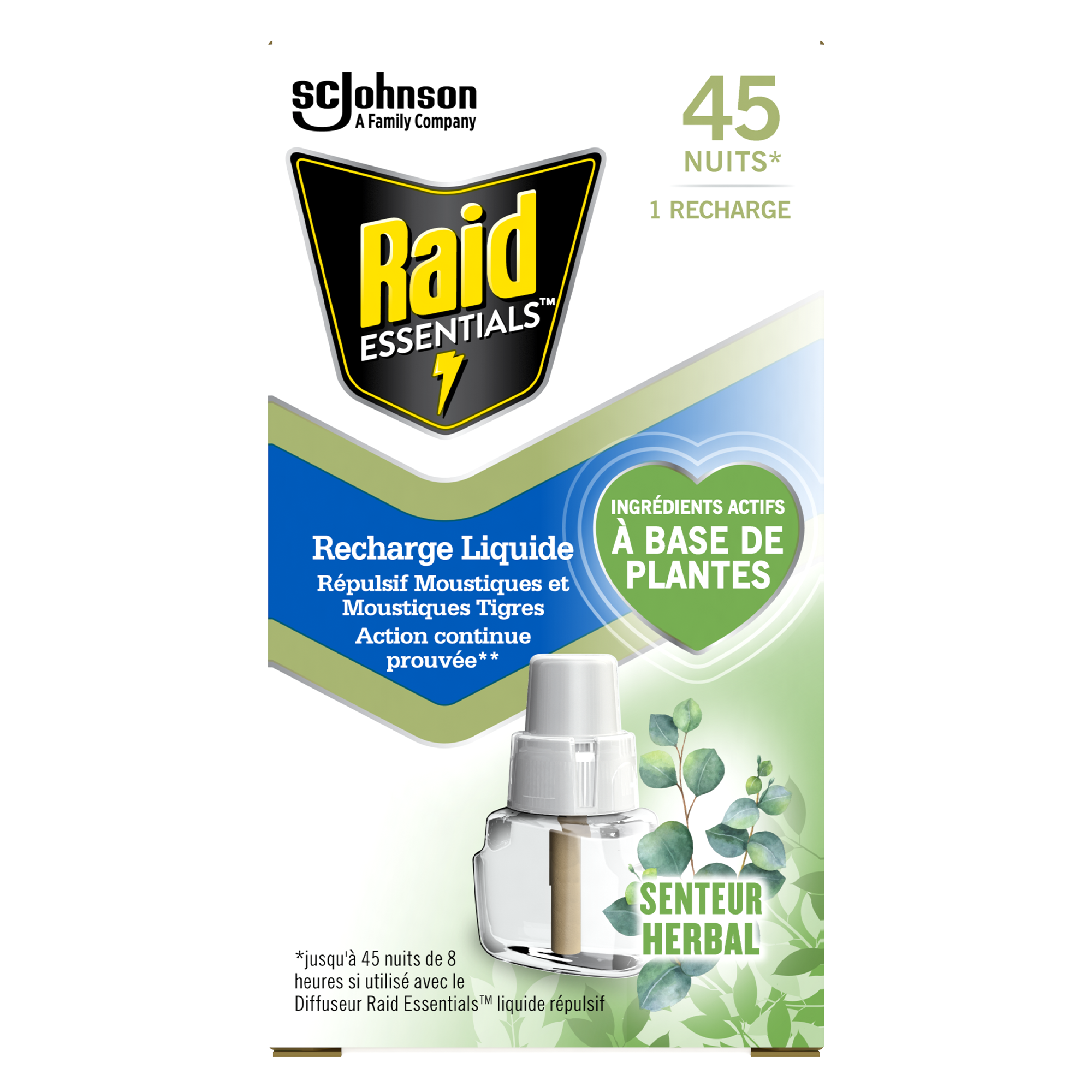 RECHARGE LIQUIDE REPULSIF MOUSTIQUE ET MOUSTIQUE TIGRE  45 NUITS