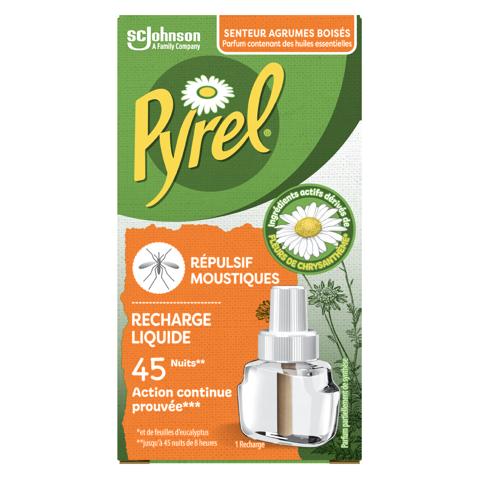 RECHARGE LIQUIDE REPULSIF MOUSTIQUES AGRUMES BOISES 45 NUITS