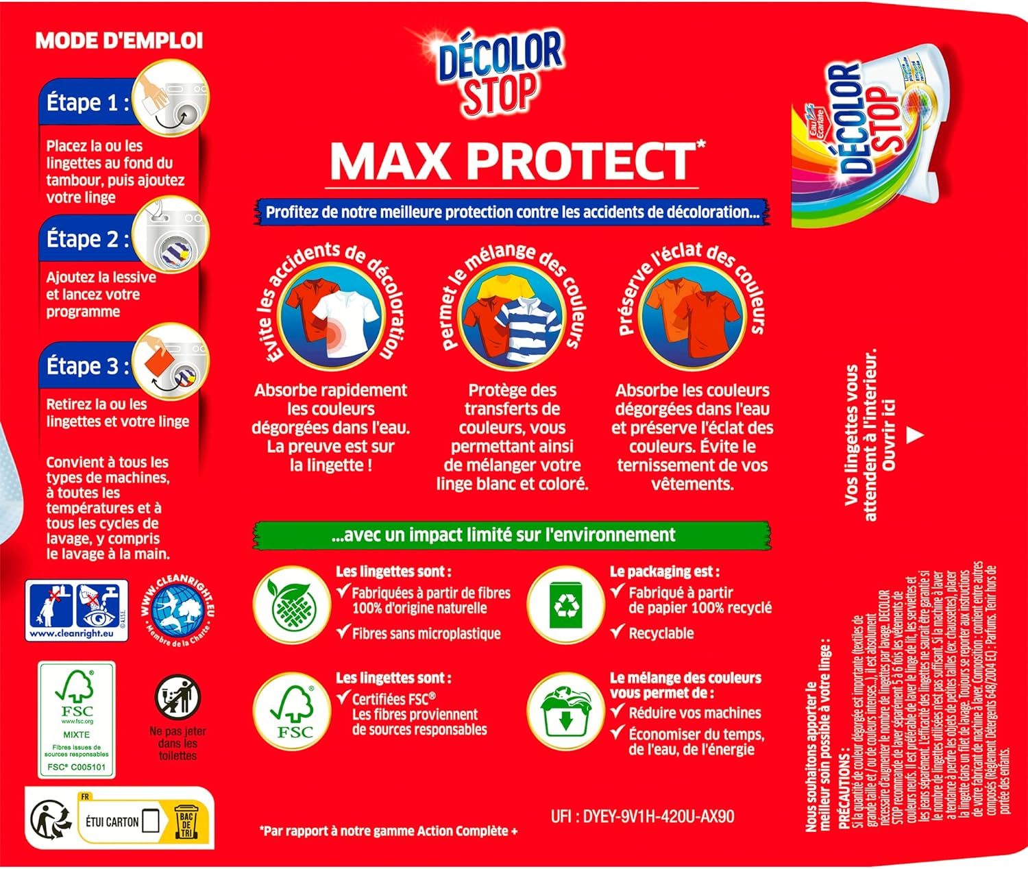 37 lingettes décolor stop max protect