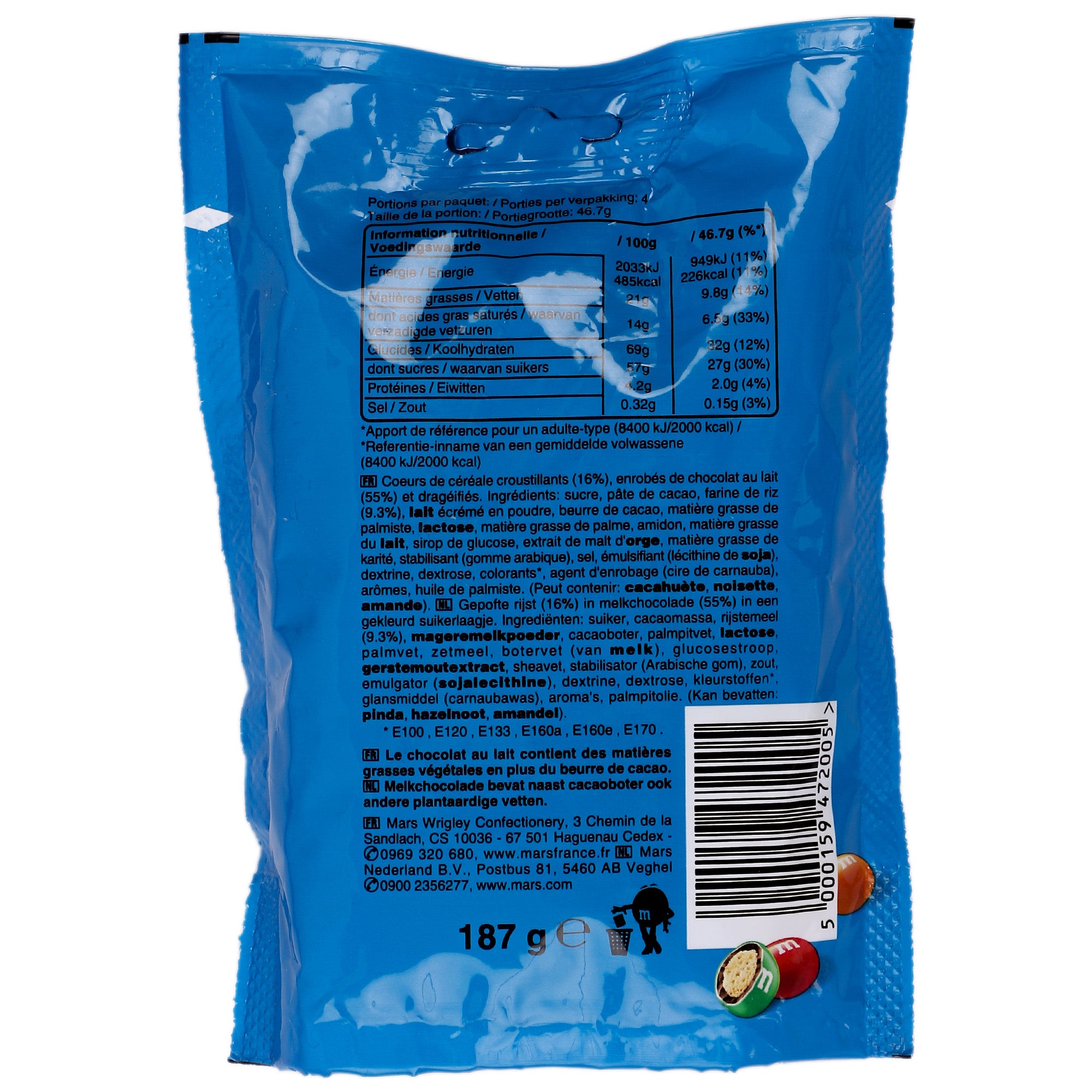 Sachet riz soufflé enrobé de chocolat