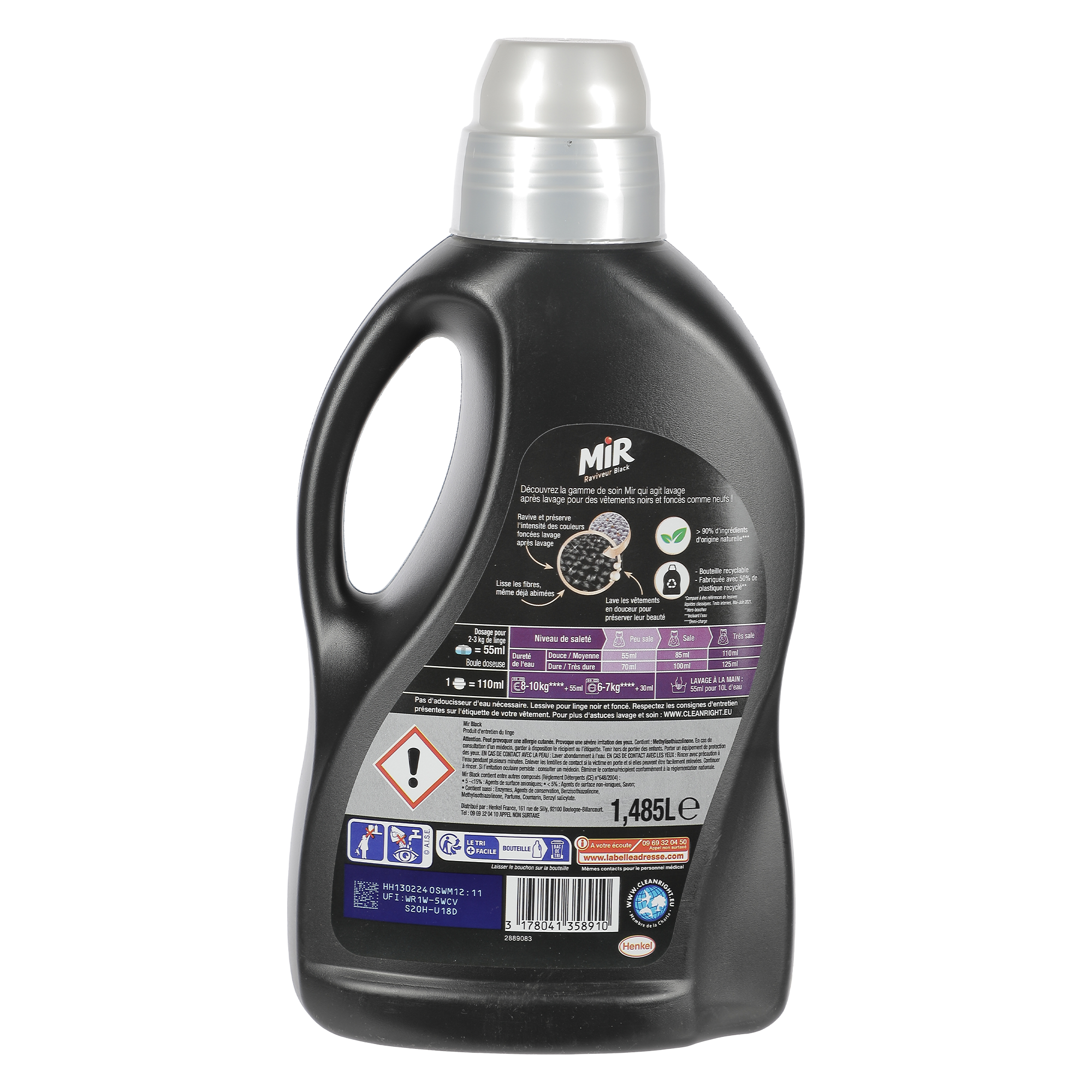 27 doses de lessive liquide raviveur de noir