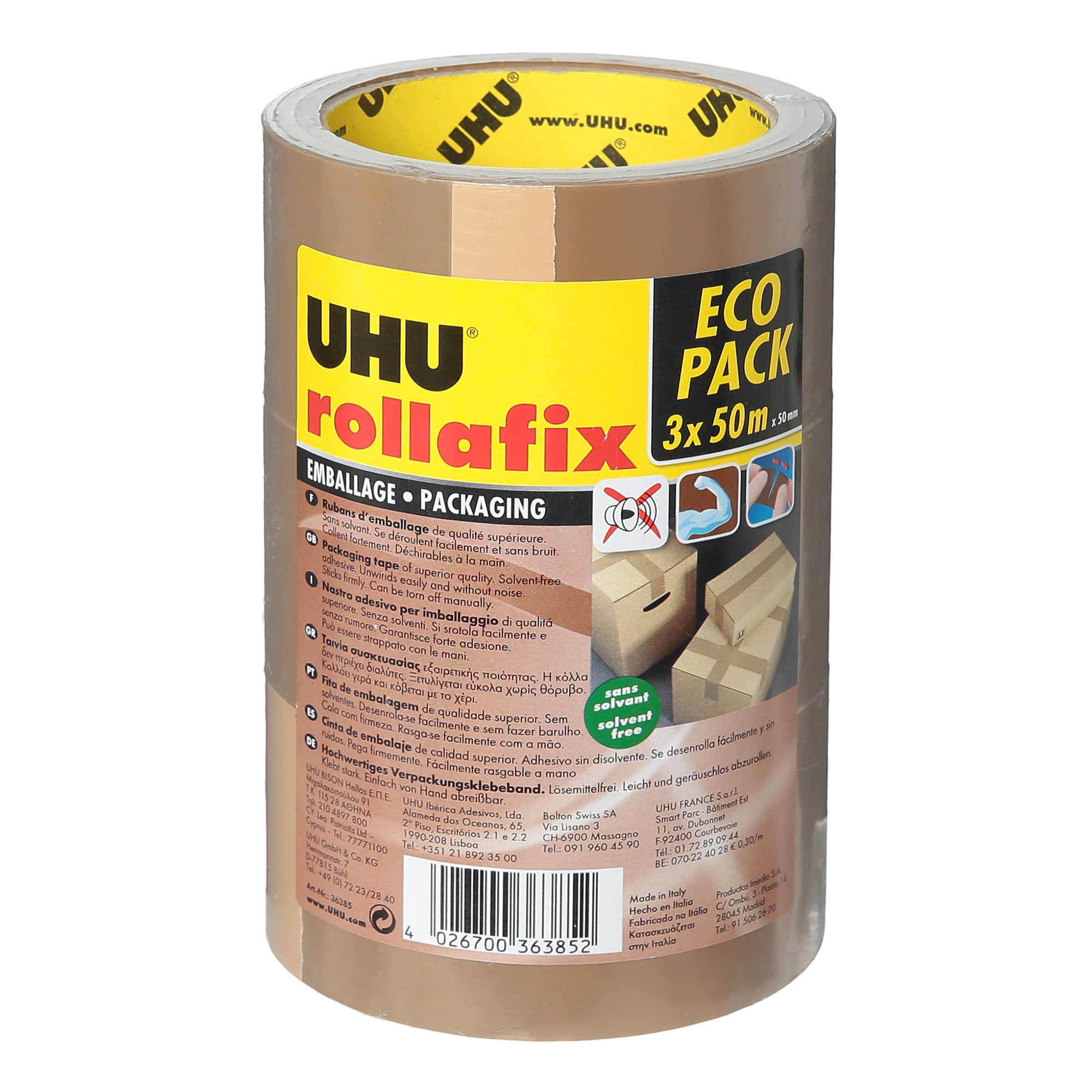 Rollafix ruban adhésif d'emballage marron 3x50m
