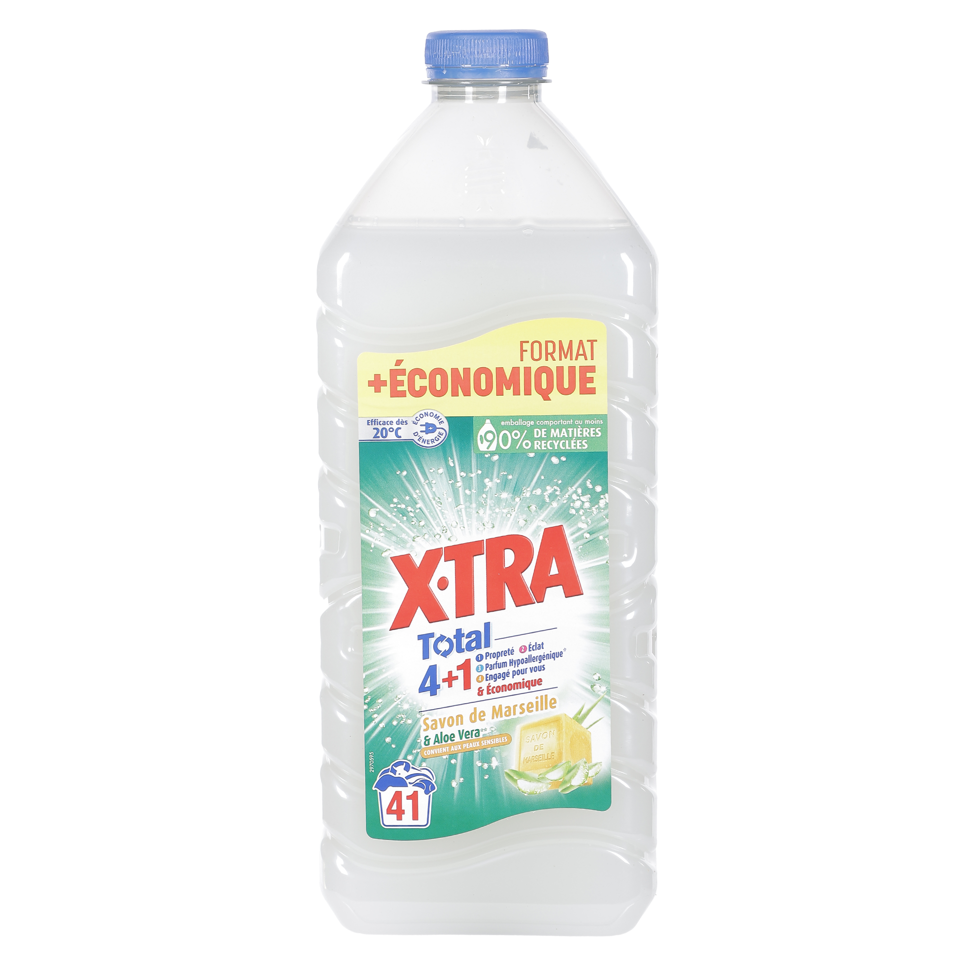 41 doses de lessive liquide concentrée eco total 4+1 savon de marseille