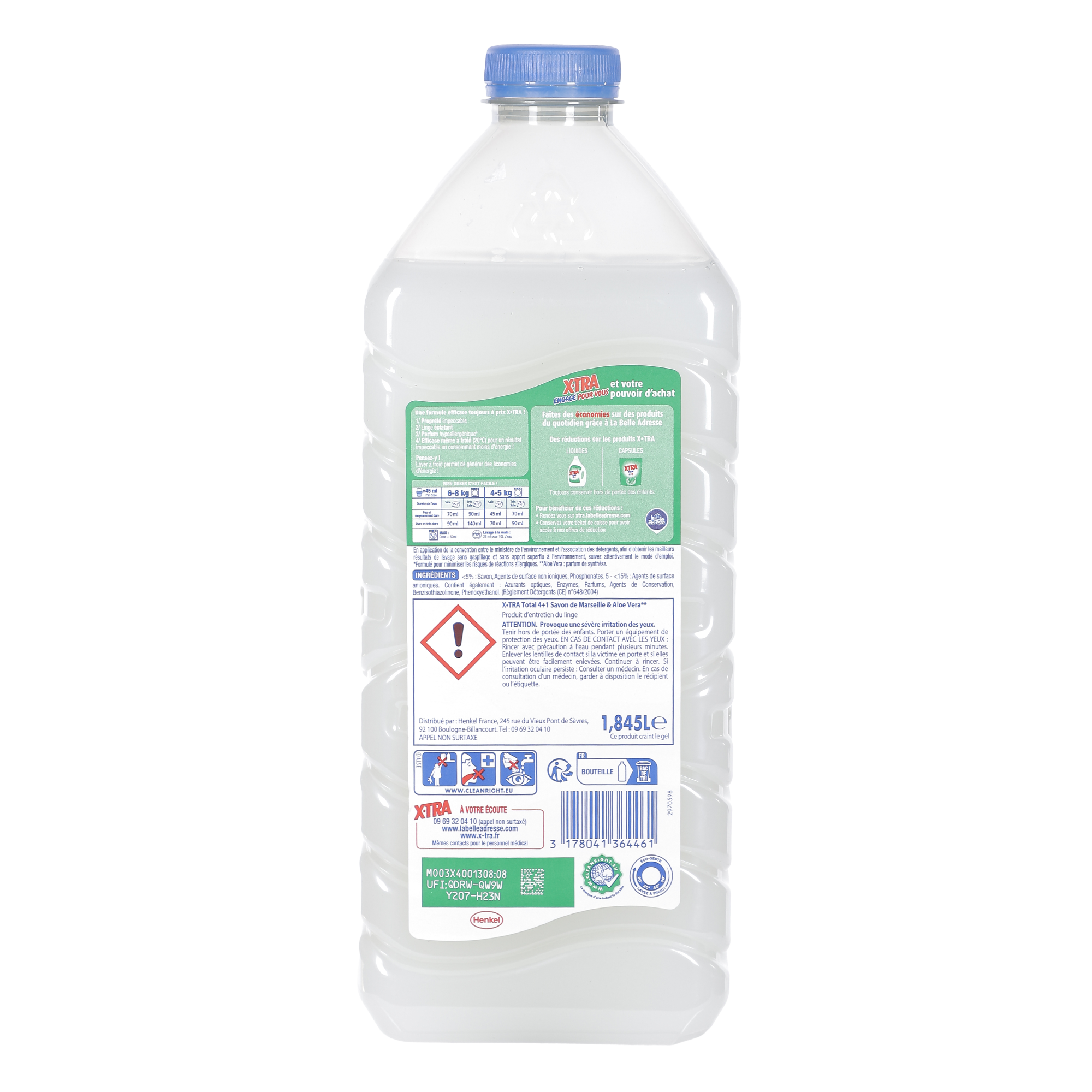 41 doses de lessive liquide concentrée eco total 4+1 savon de marseille