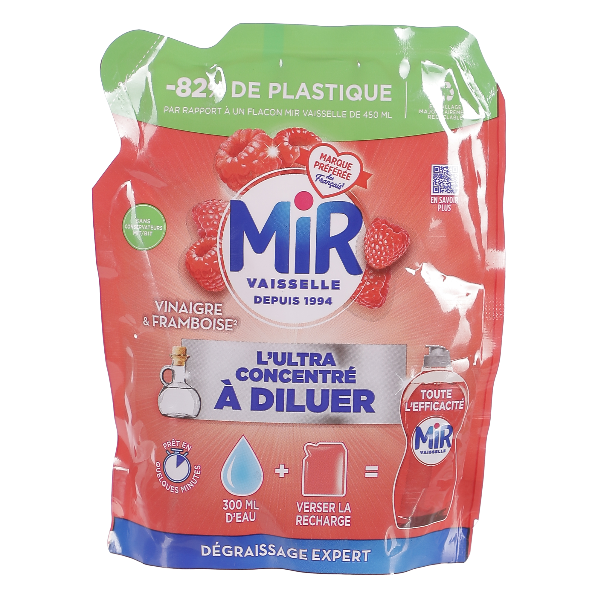 Liquide vaisselle l'ultra concentré à diluer vinaigre et framboise