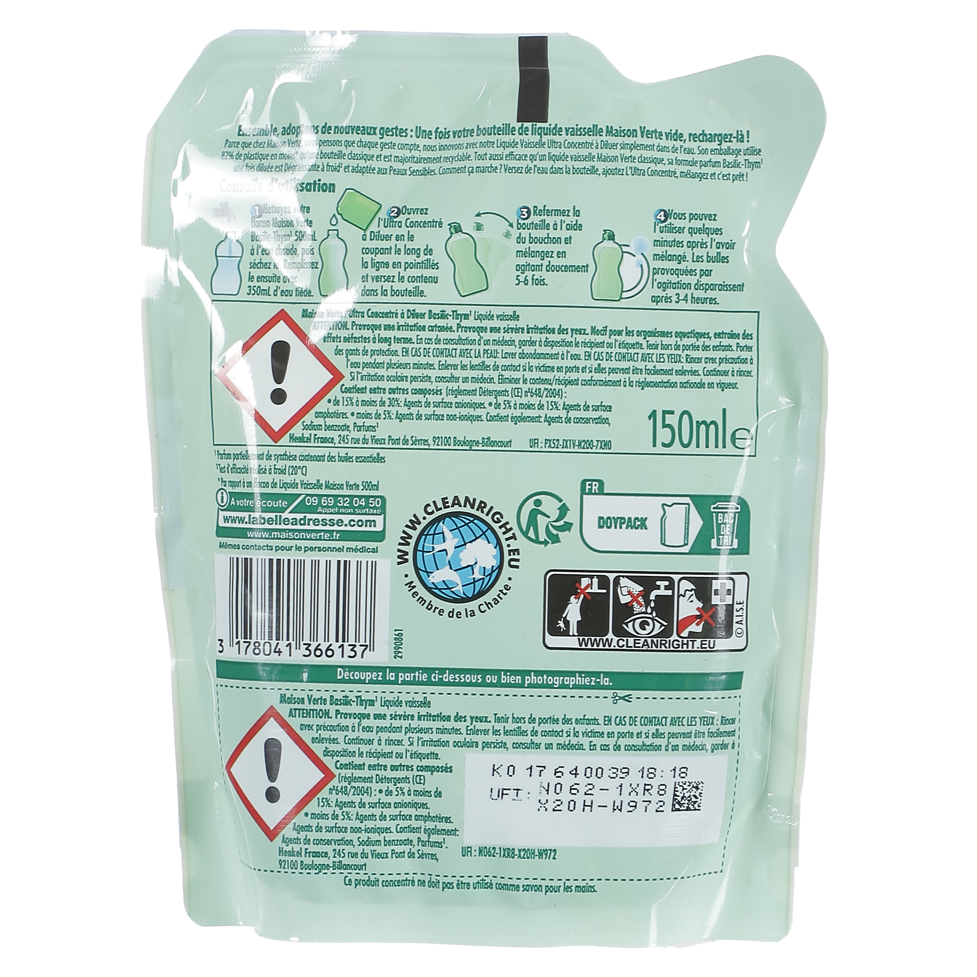 Liquide vaisselle l'ultra concentré à diluer Thym et Basilic