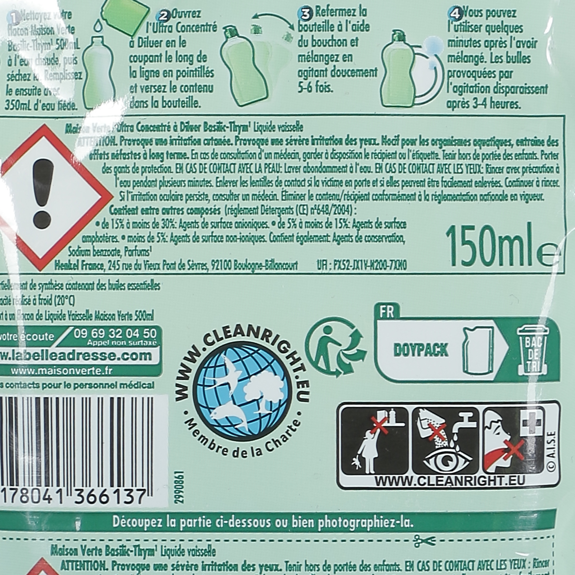 Liquide vaisselle l'ultra concentré à diluer Thym et Basilic