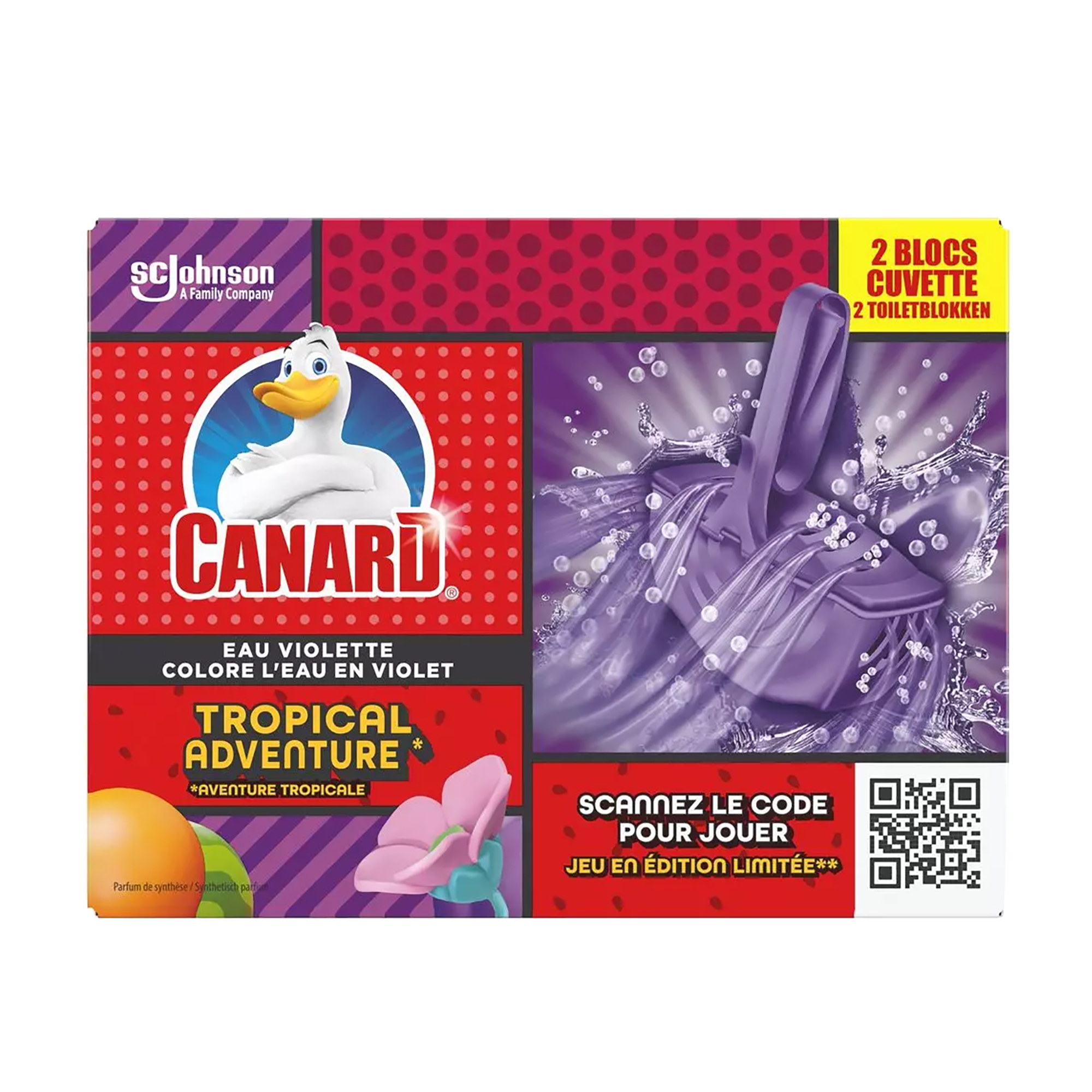 2 blocs WC eau violette tropical adventure
