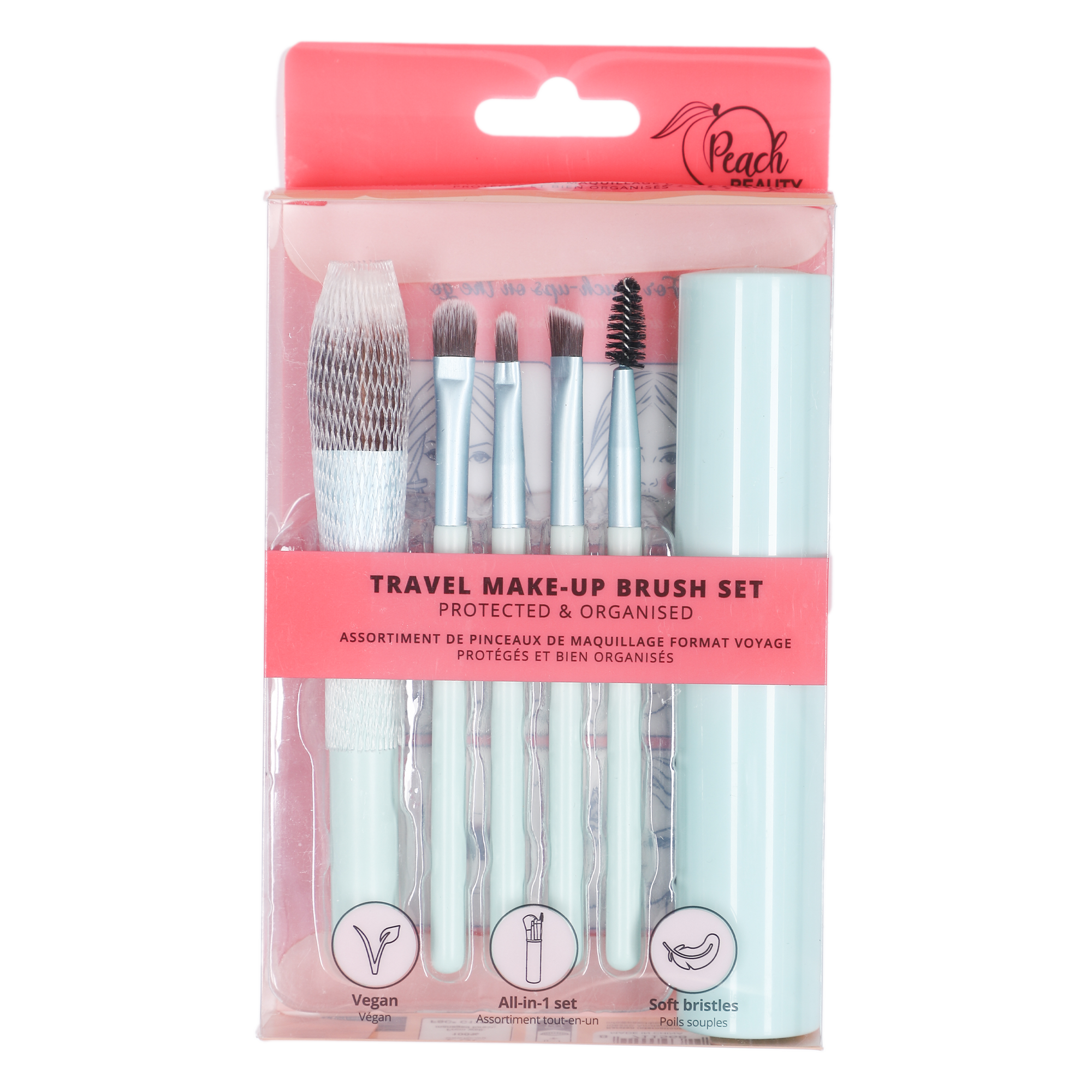 Coffret 5 pinceaux de maquillage + étuis