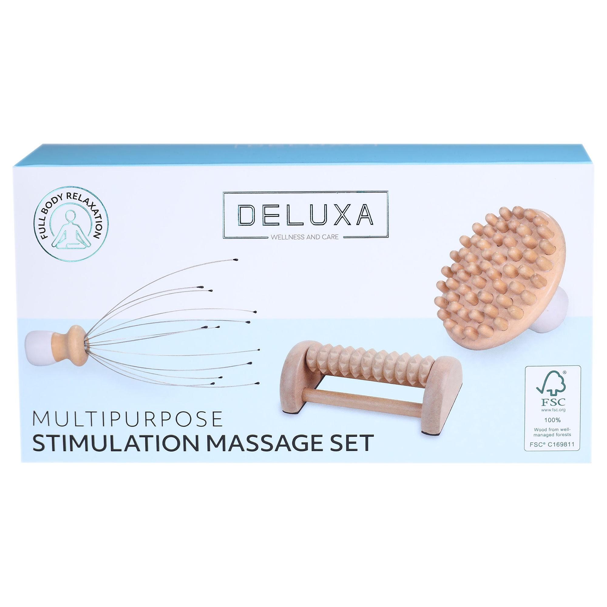 Set de 3 pièces de massage en bois