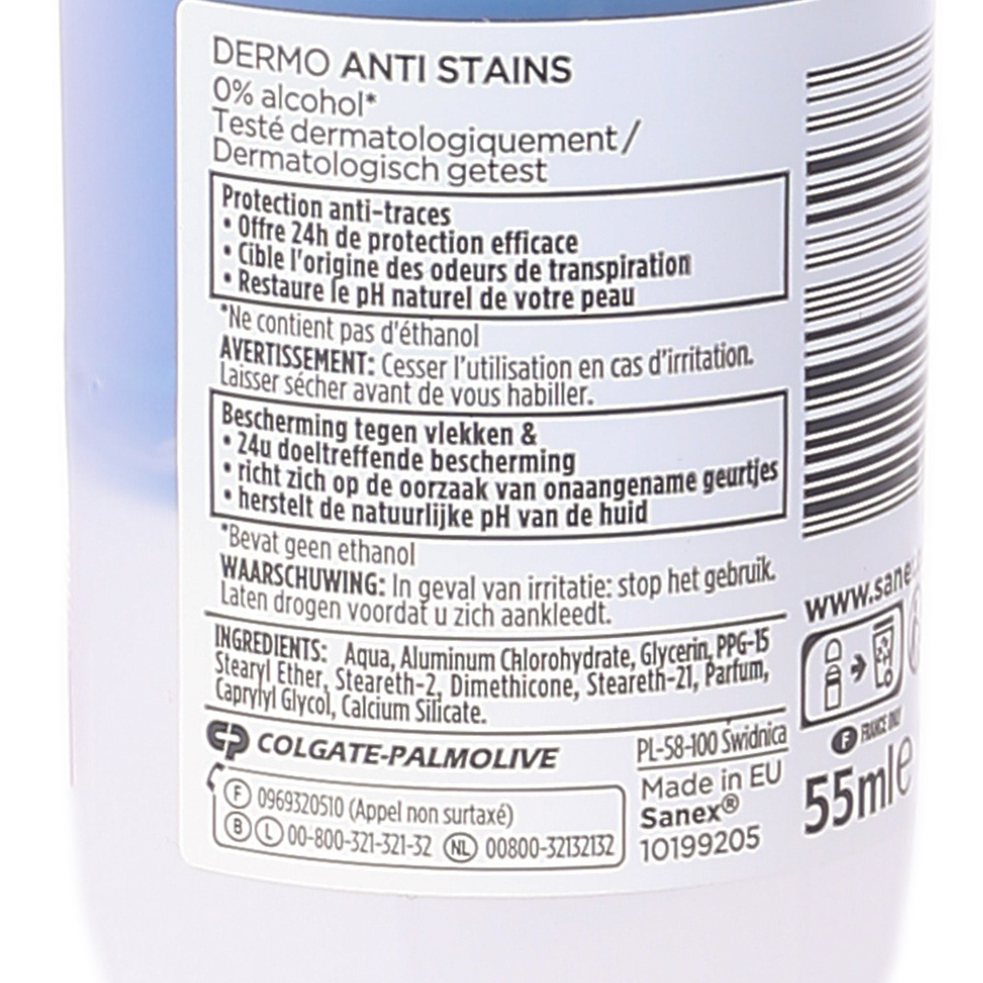 Déodorant à bille anti-tâches