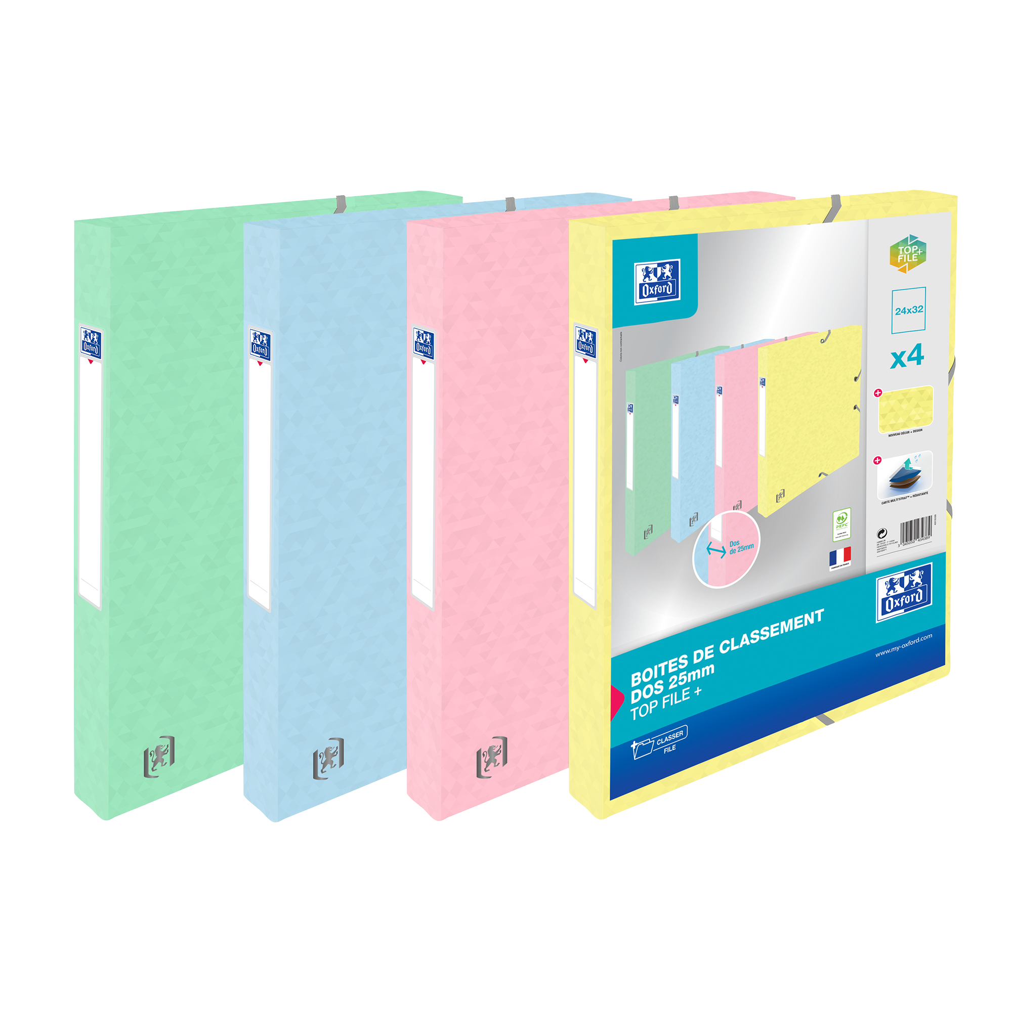 4 boites de rangement pastels