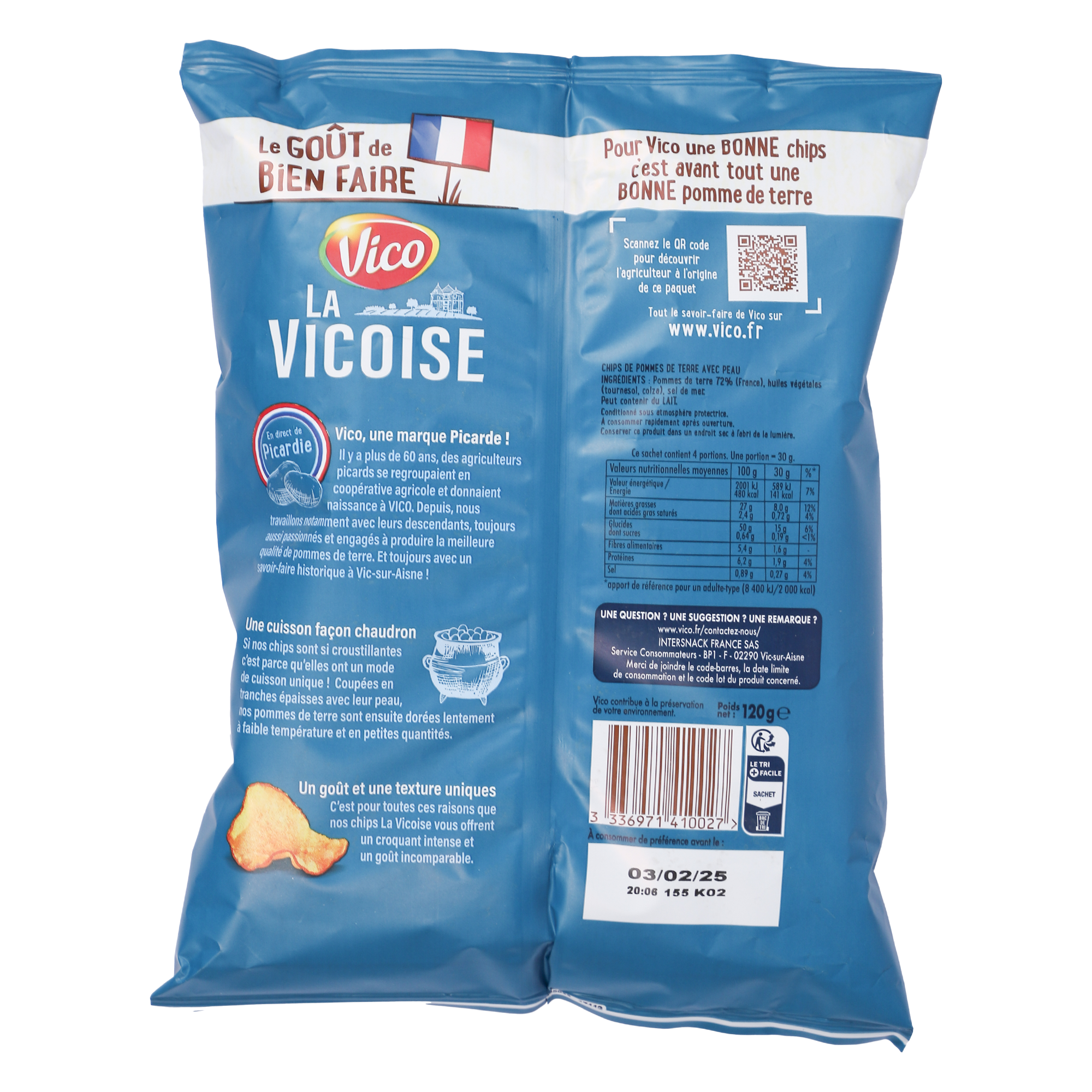 Paquet chips La Vicoise sel de mer