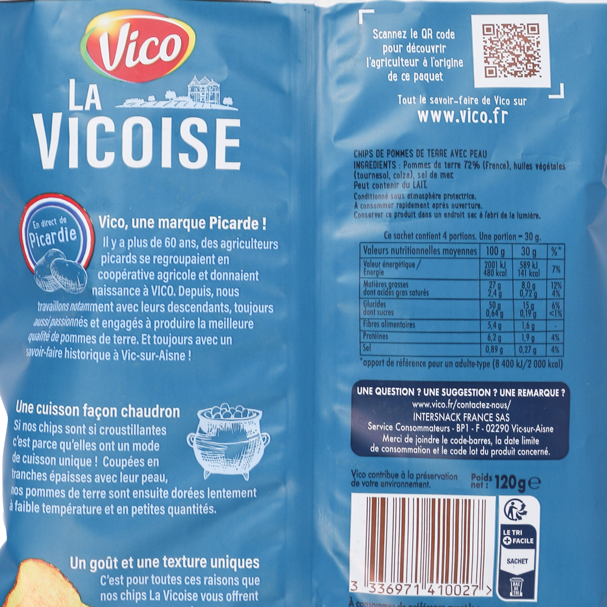 Paquet chips La Vicoise sel de mer