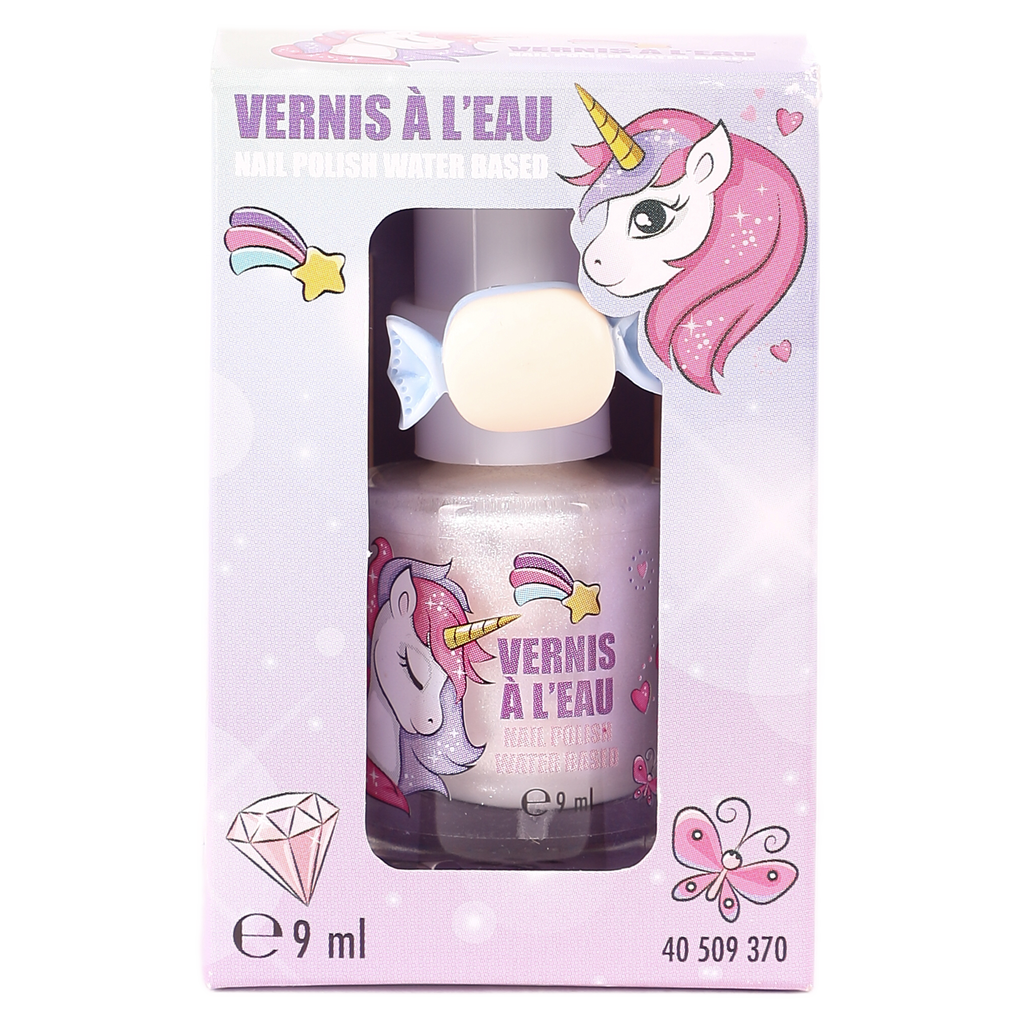Vernis à ongles à l'eau blanc Licorne