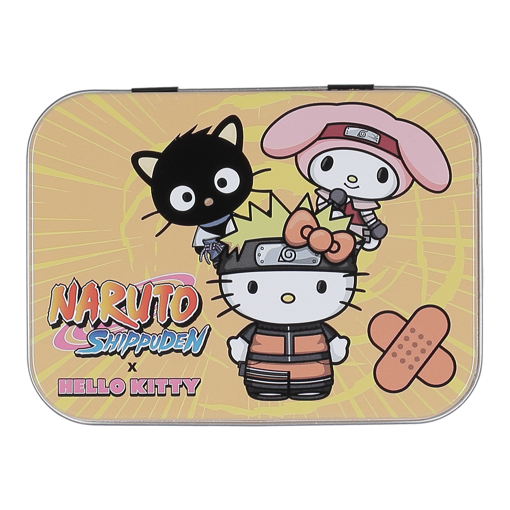 Boîte en métal 24 pansements Naruto x Hello Kitty