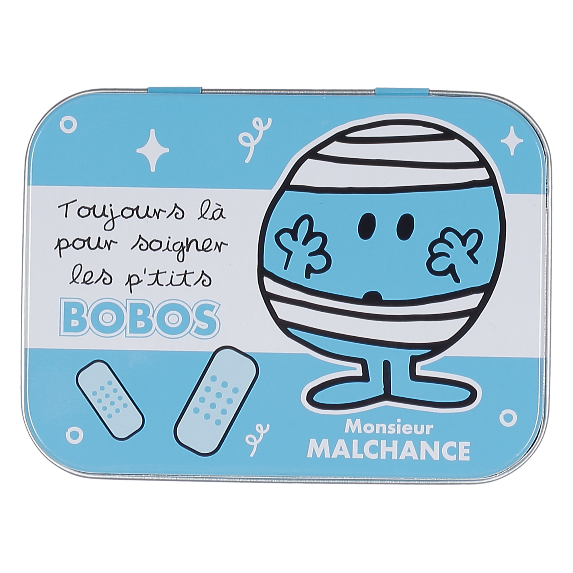 Boîte en métal 24 pansements Tatoo Monsieur malchance