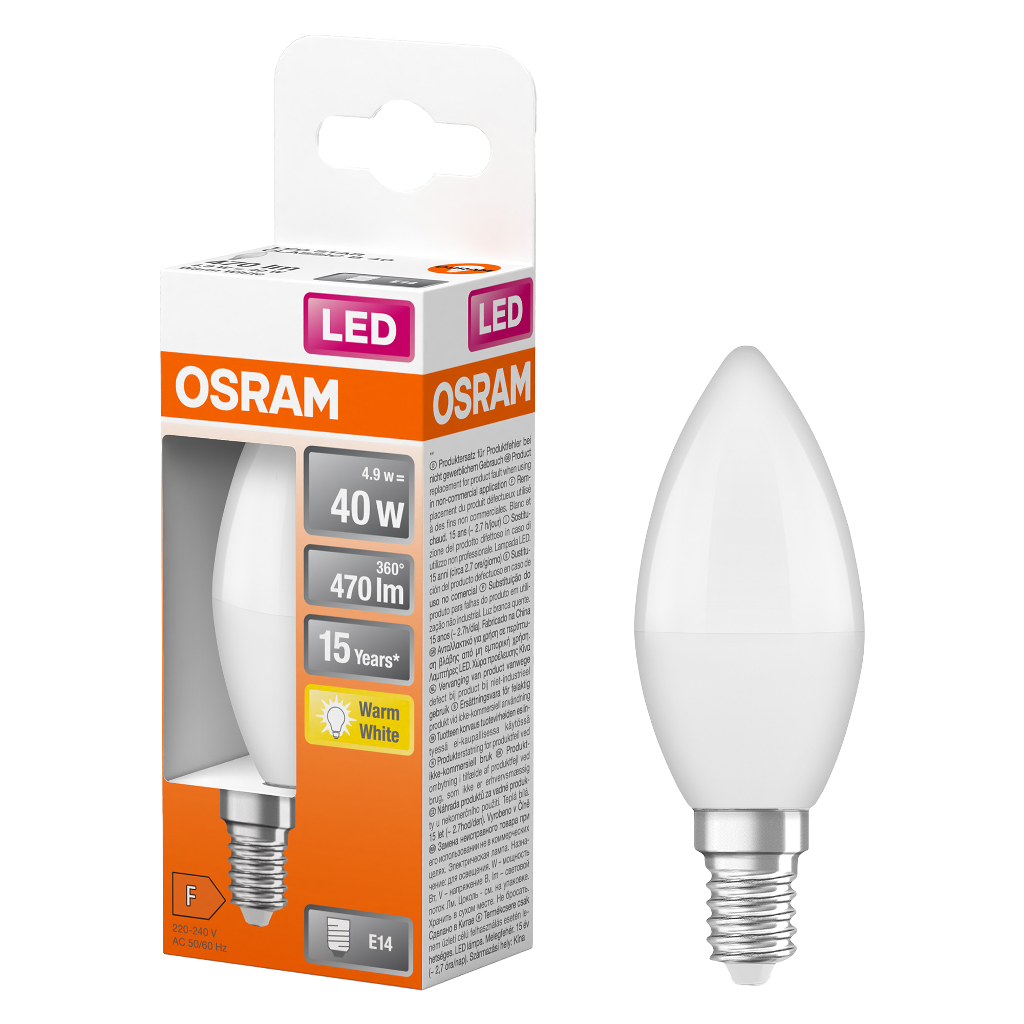 Ampoule Led Flamme E14 40W