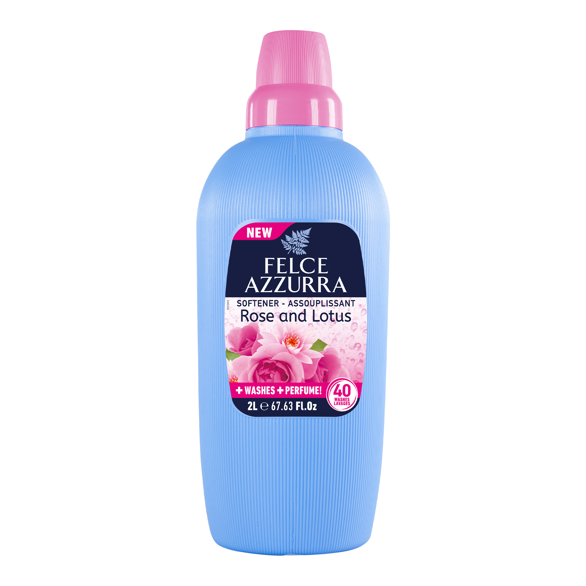 40 doses d'adoucissant rose et lotus