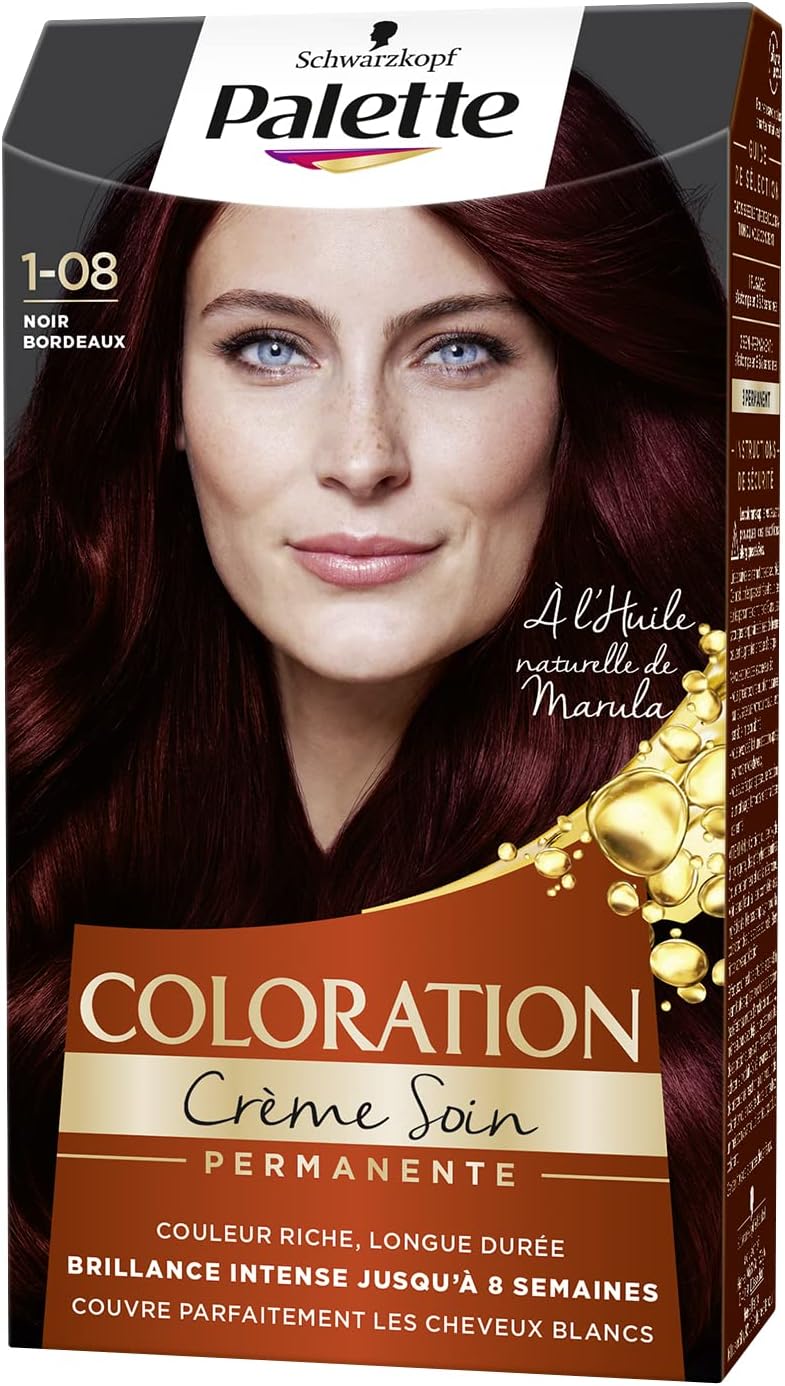 Lot de 2 colorations permanentes 1.08 Noir Bordeaux