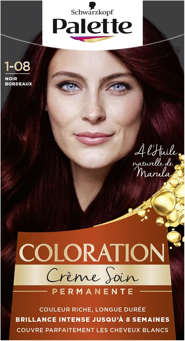 Lot de 2 colorations permanentes 1.08 Noir Bordeaux