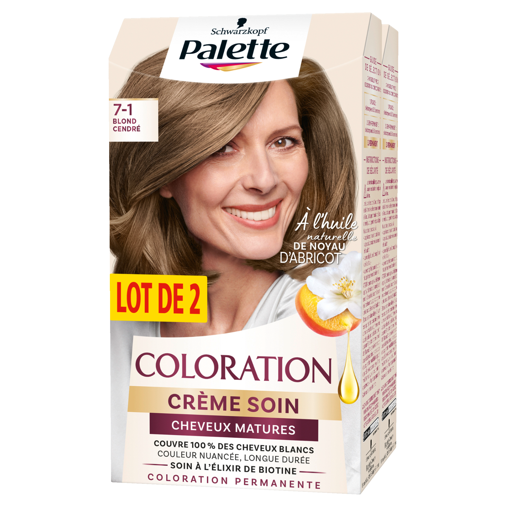 Lot de 2 colorations permanentes 7-1 blond cendré