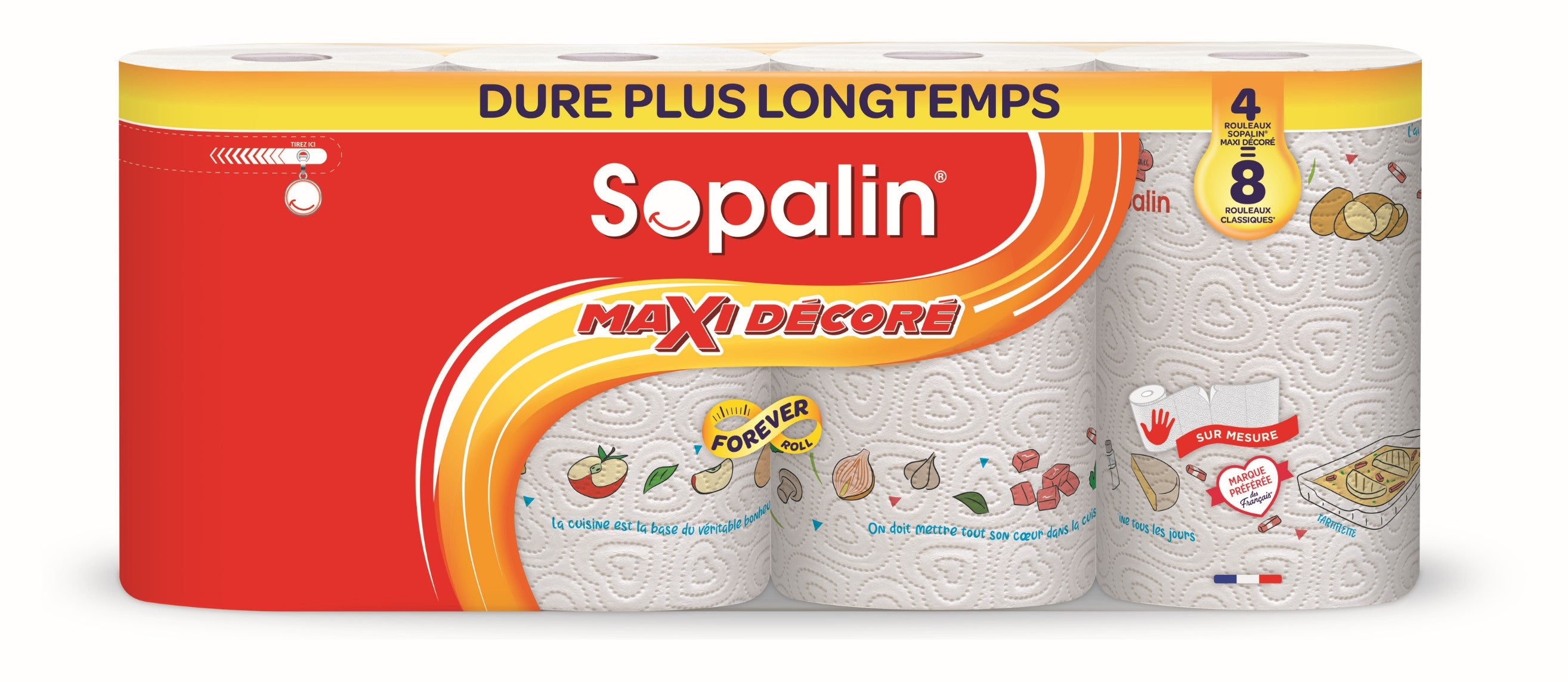 4=8 rouleaux essuie-tout décoré