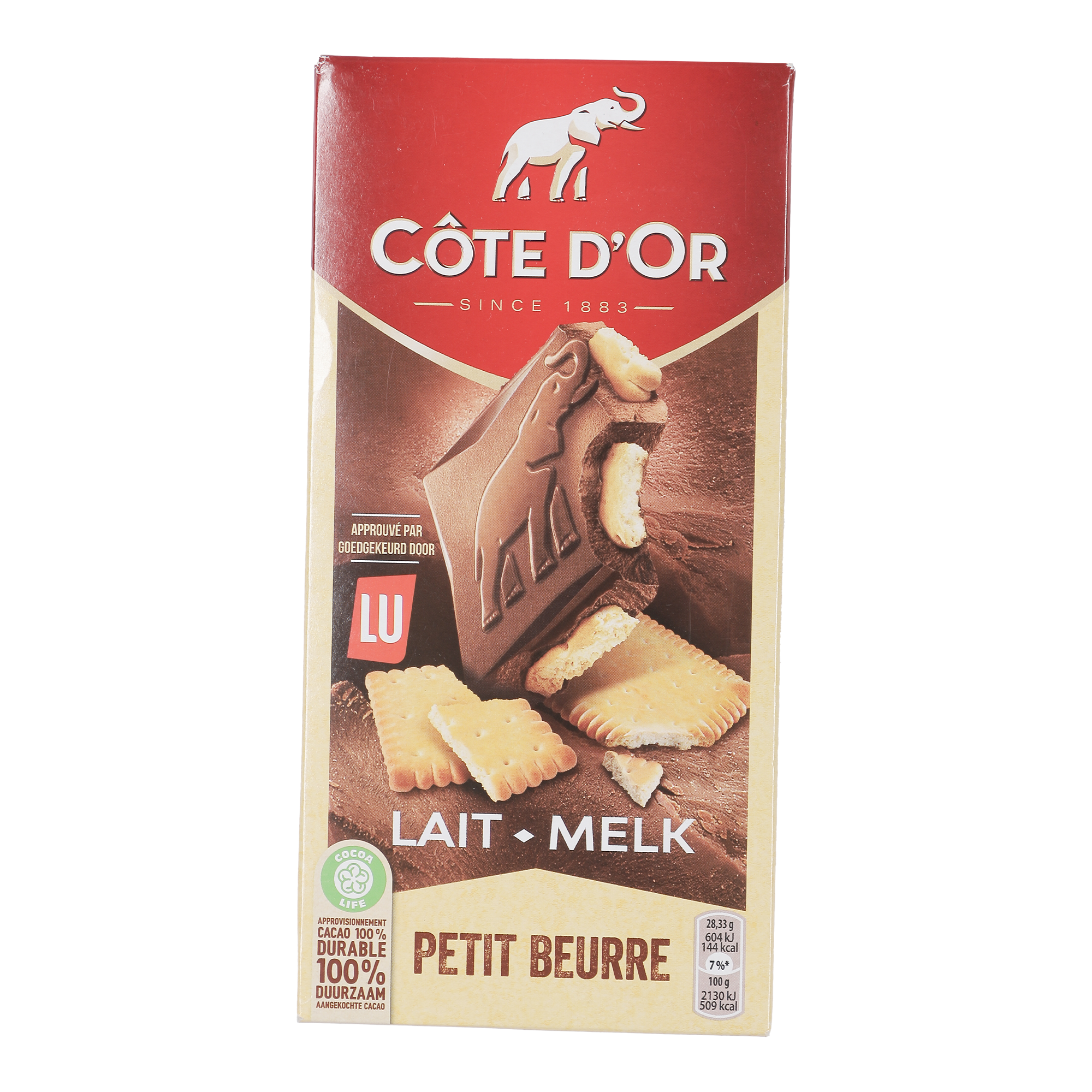 Tablette de chocolat au lait petit beurre