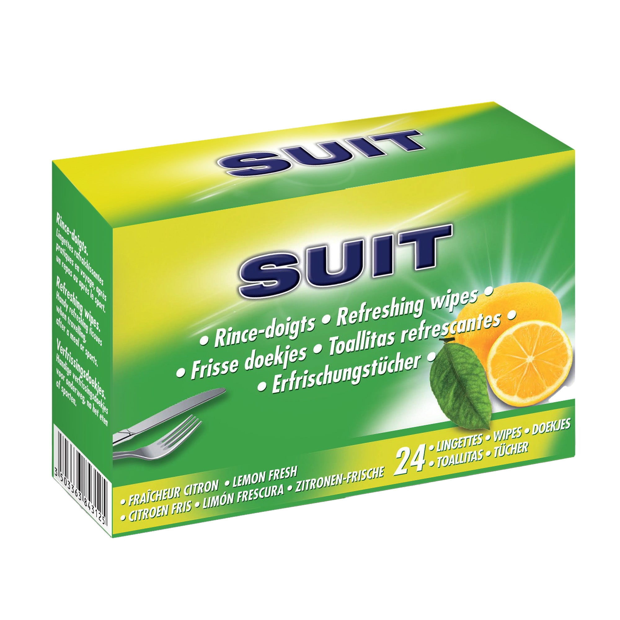 24 lingettes rince doigts fraîcheur citron