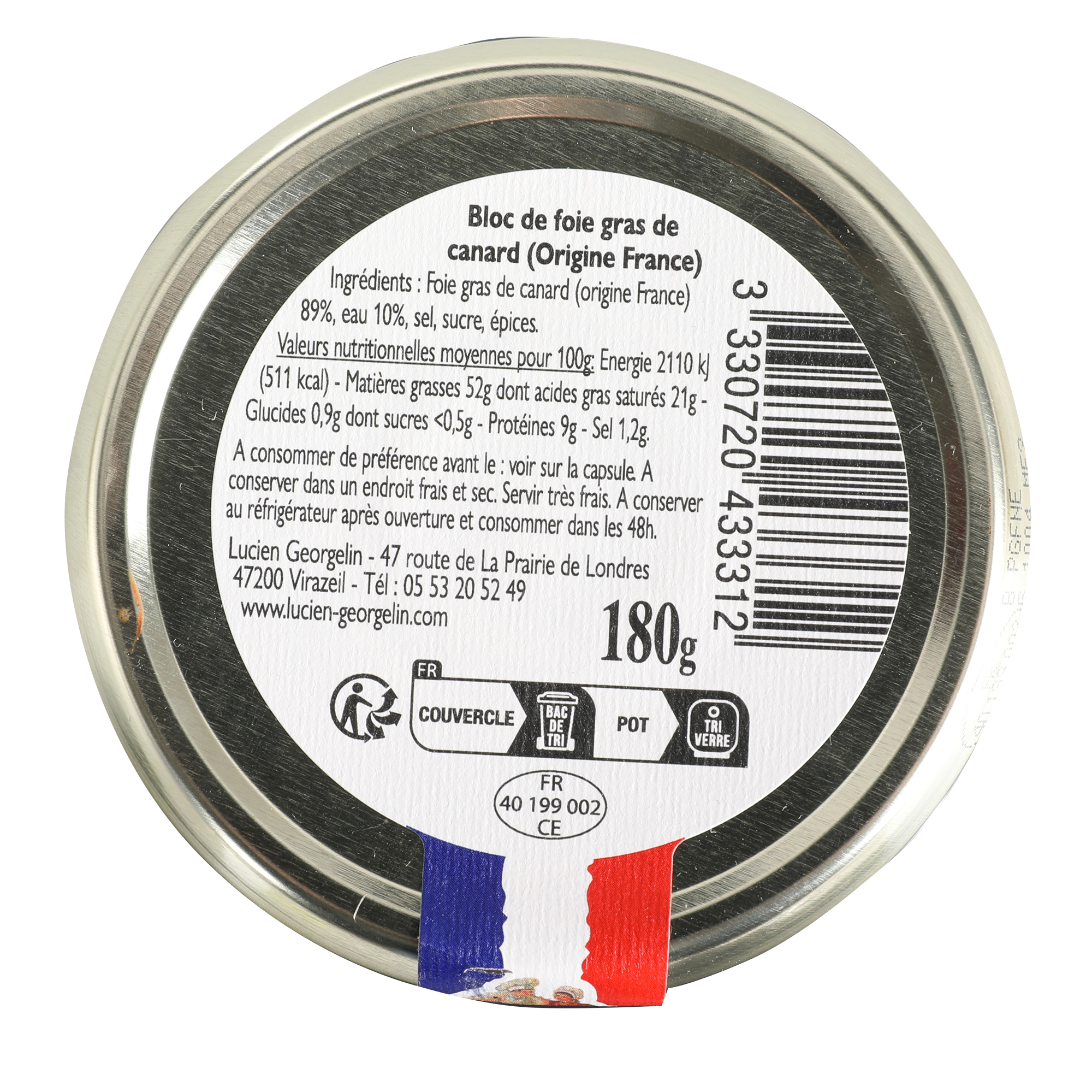 Bloc de foie gras de canard