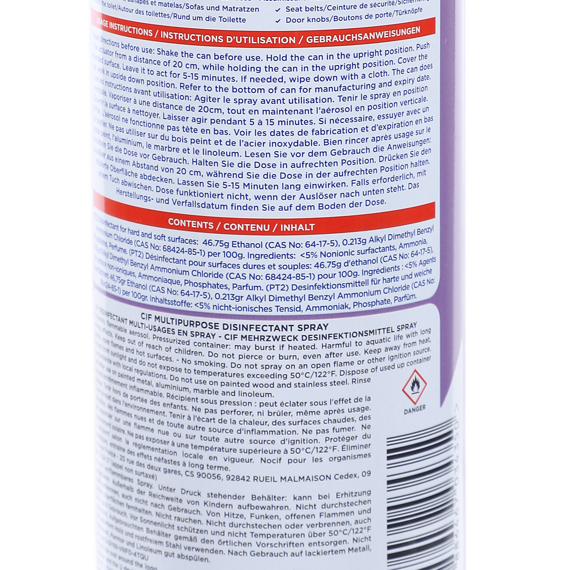 SPRAY DESINFECTANT MULTI-USAGES FLORAL