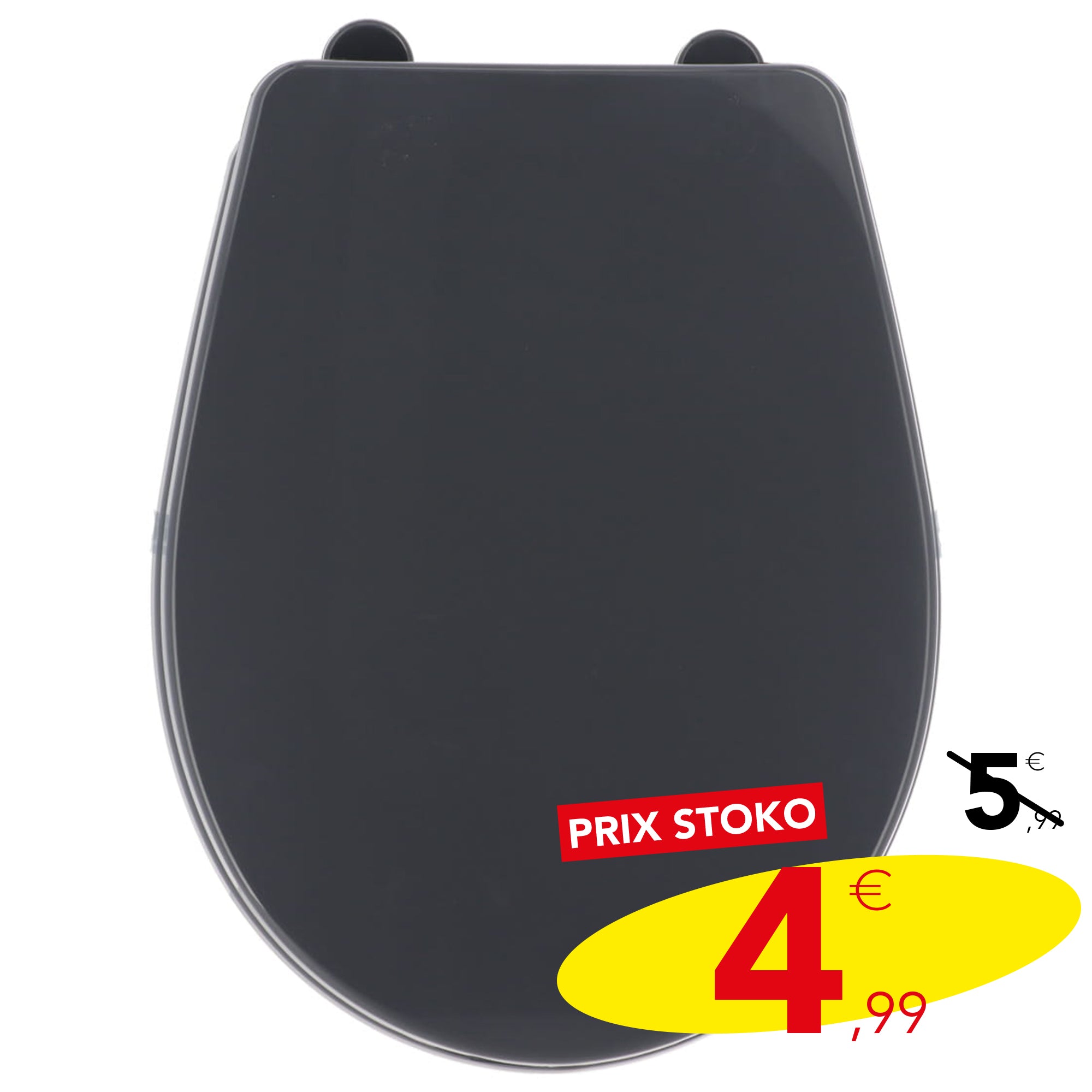 Abattant WC en plastique gris