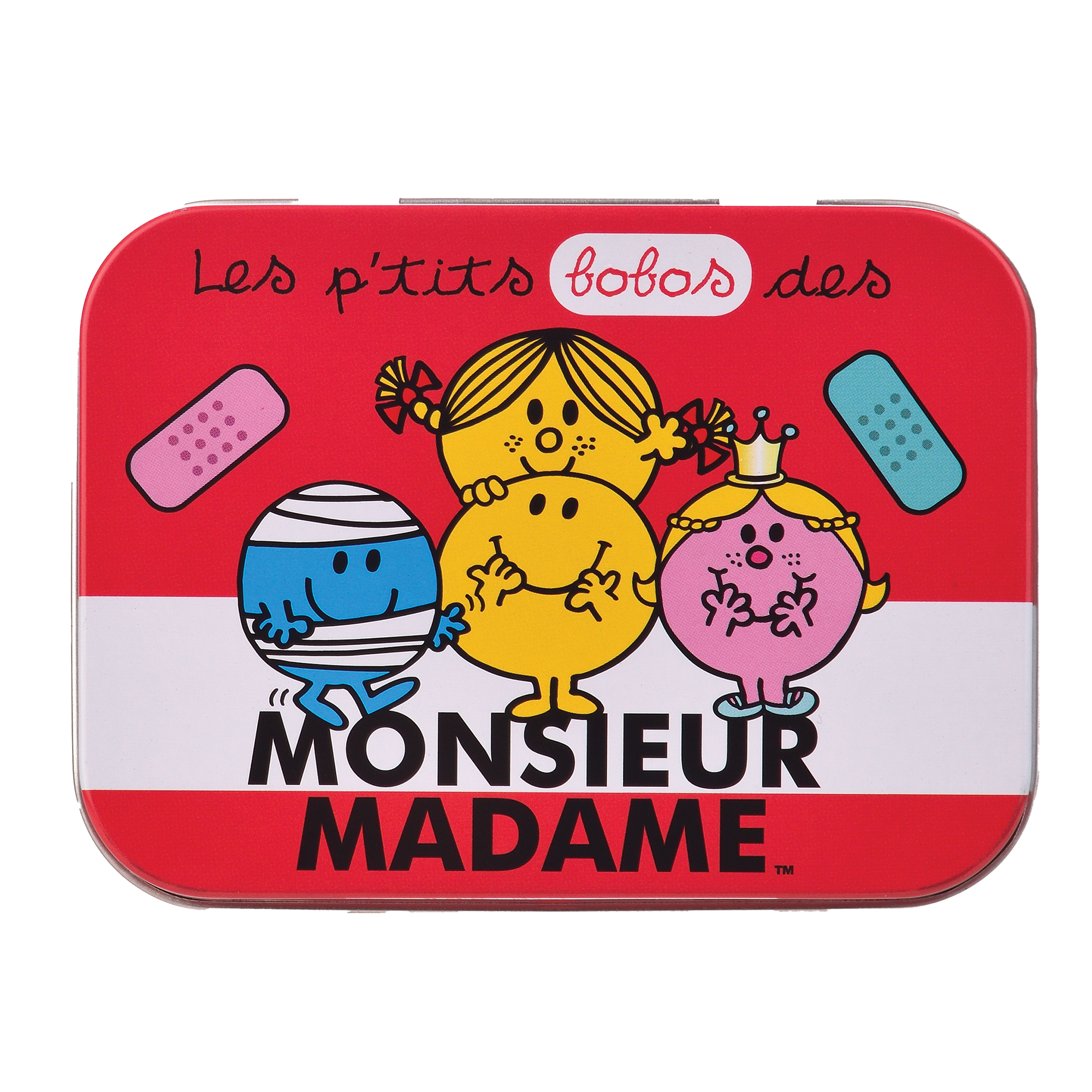 Boite de 24 pansements en métal Monsieur Madame