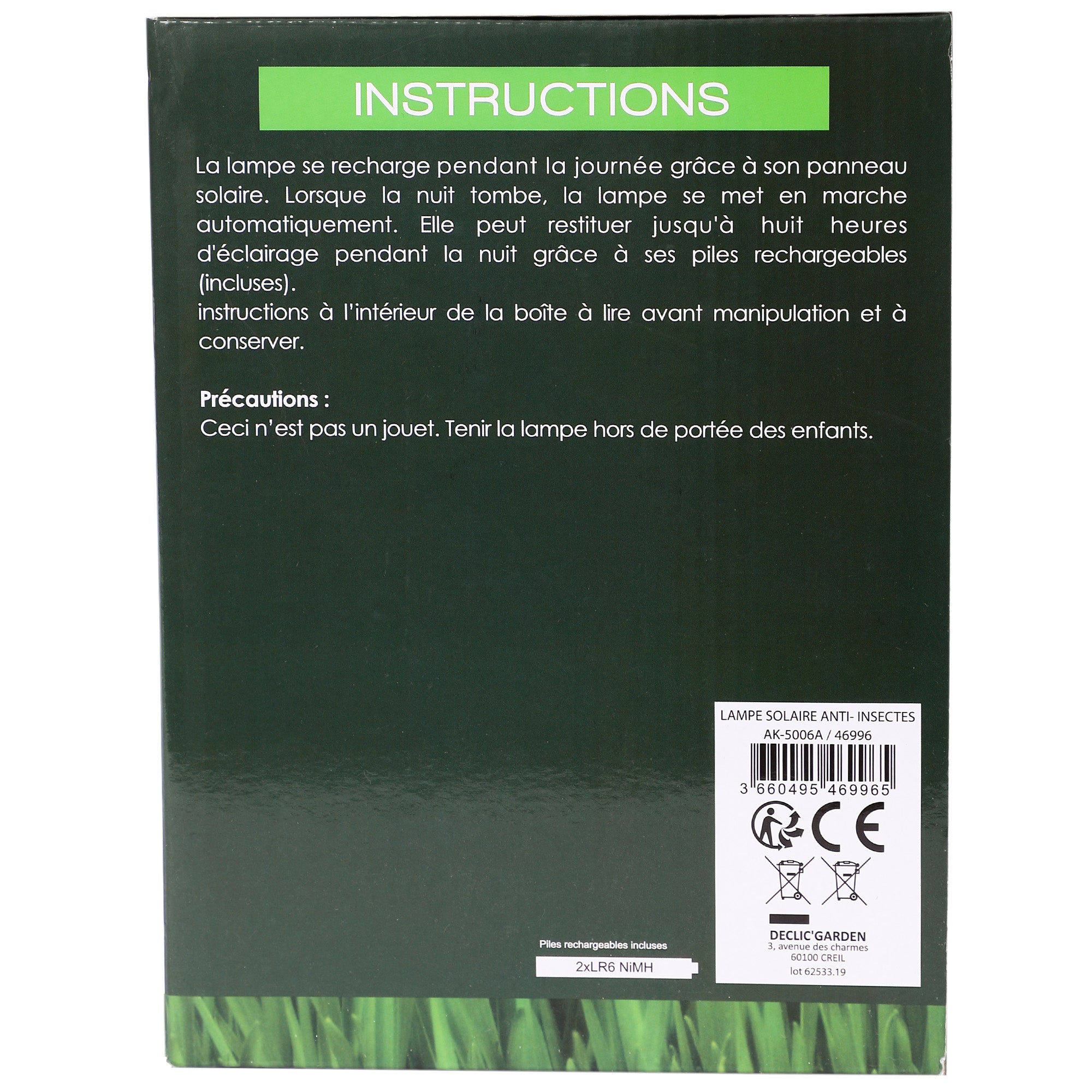 Lampe solaire anti insectes