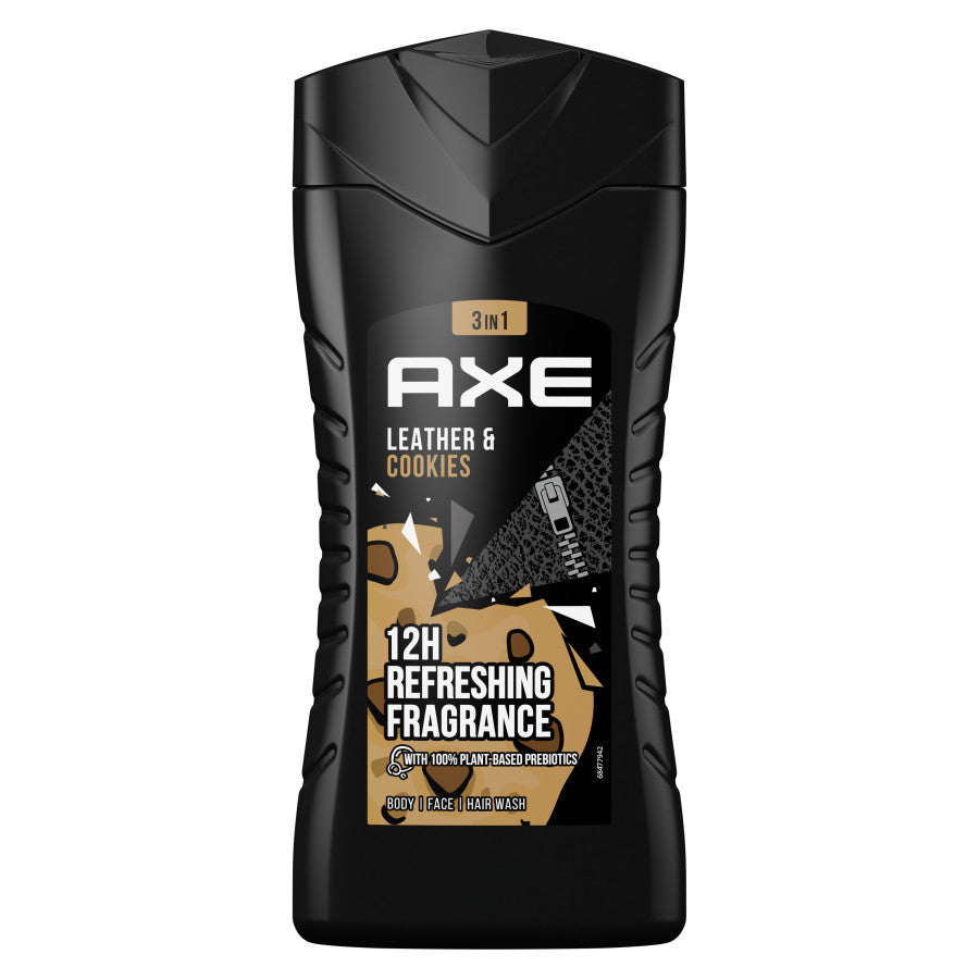Gel douche Axe 3 en 1 Leather & Cookies