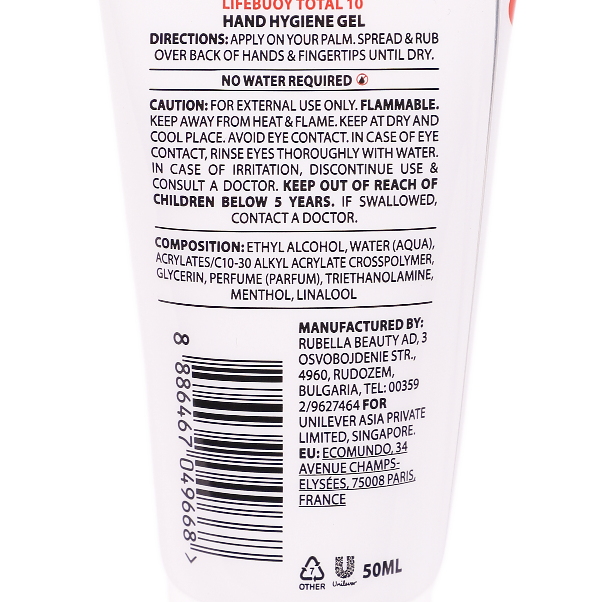 Gel désinfectant mains