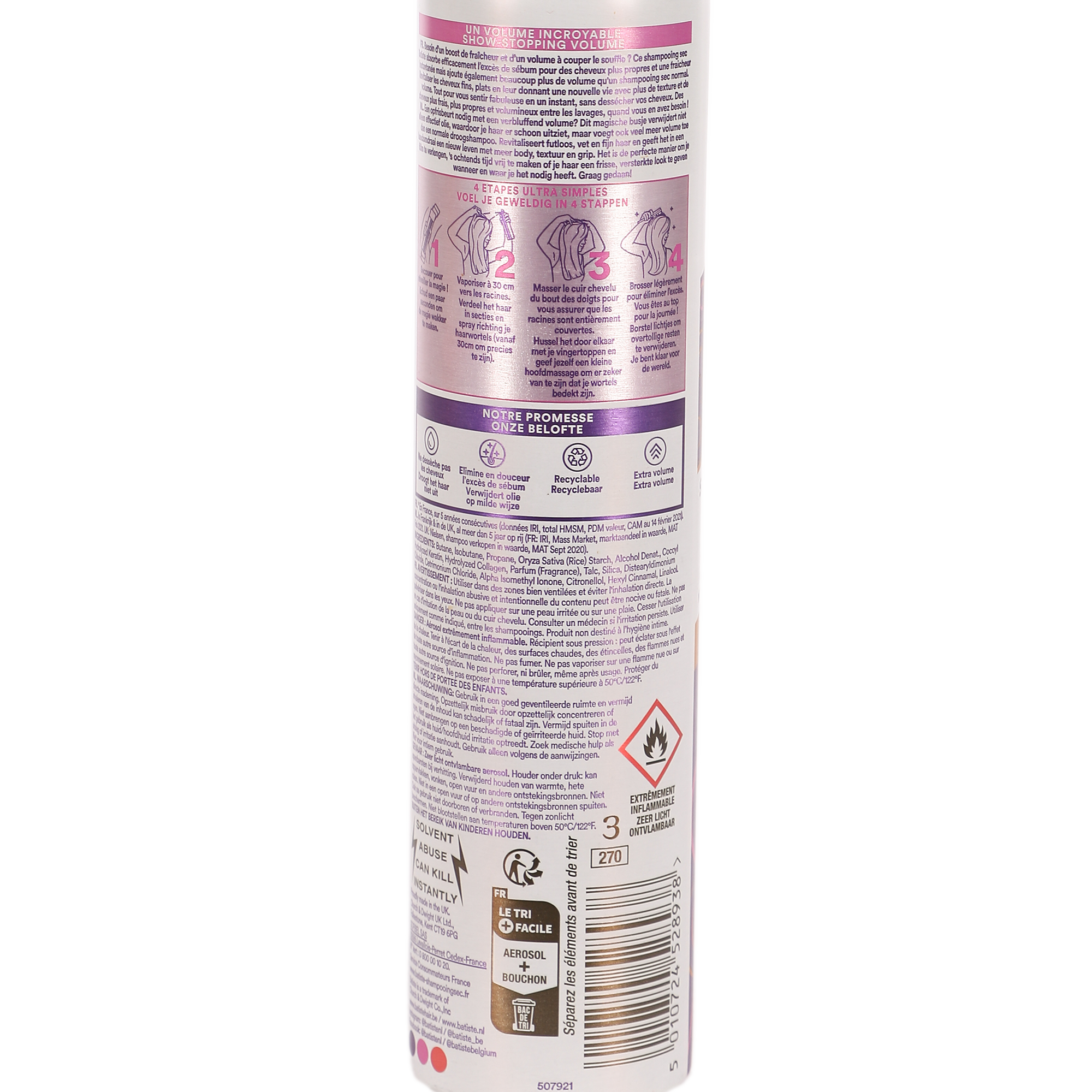 Shampoing sec extra volume