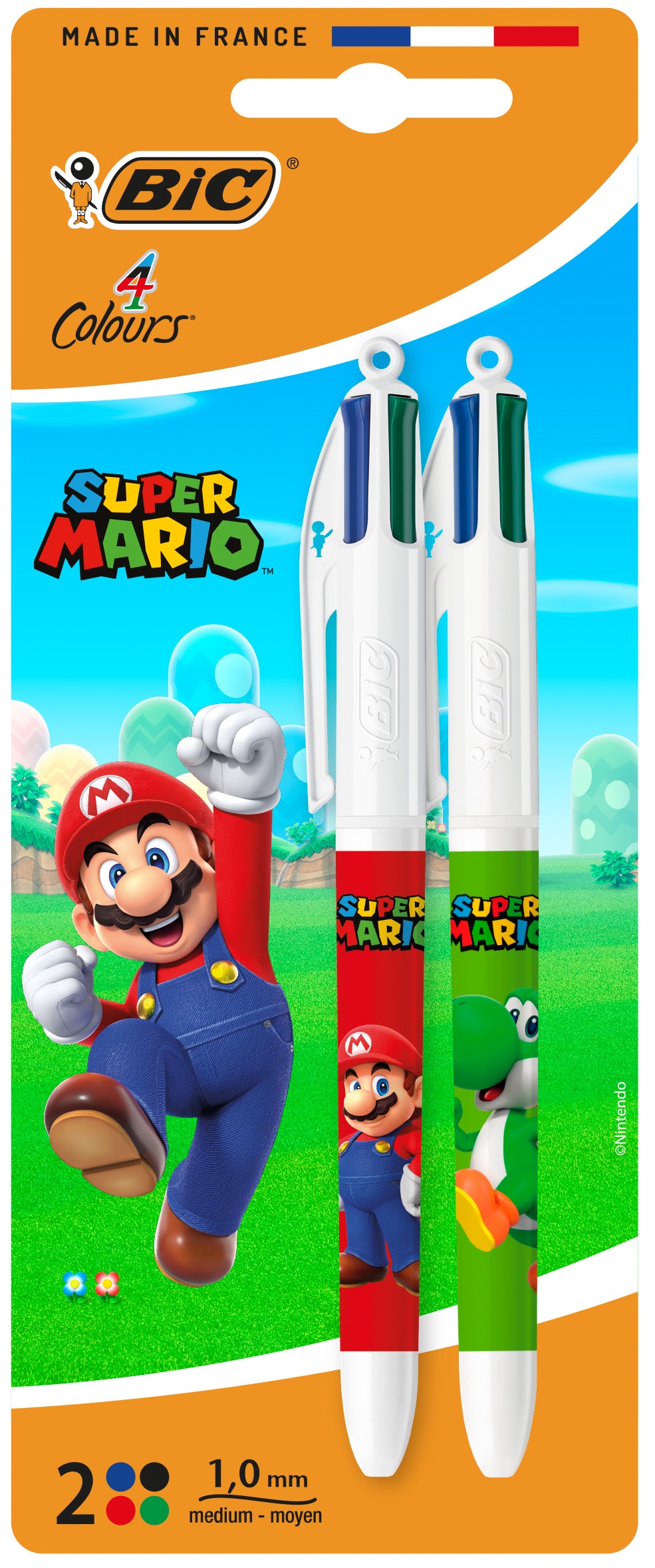 Lot de 2 stylos 4 couleurs Super Mario BIC