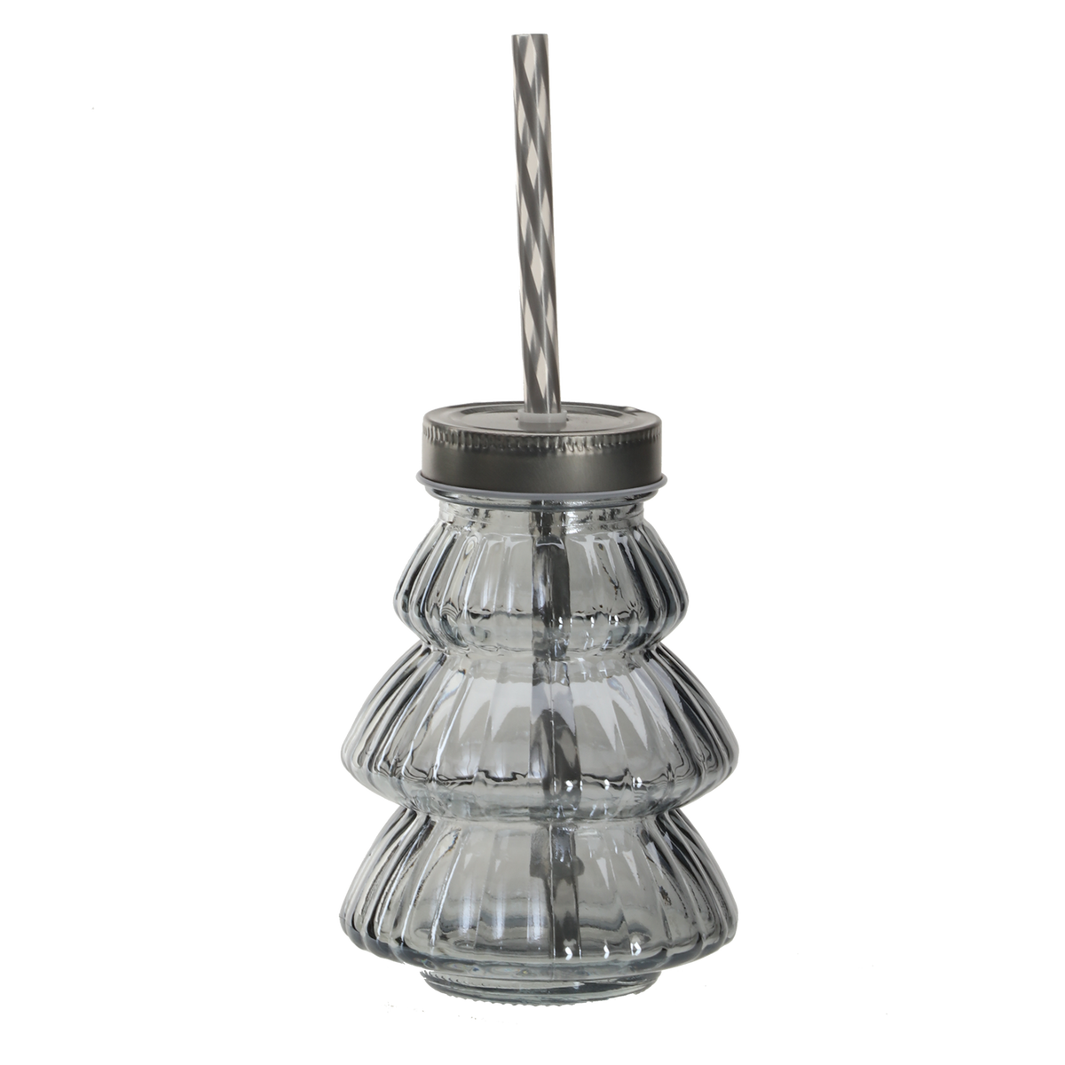 Jar en verre forme sapin avec paille