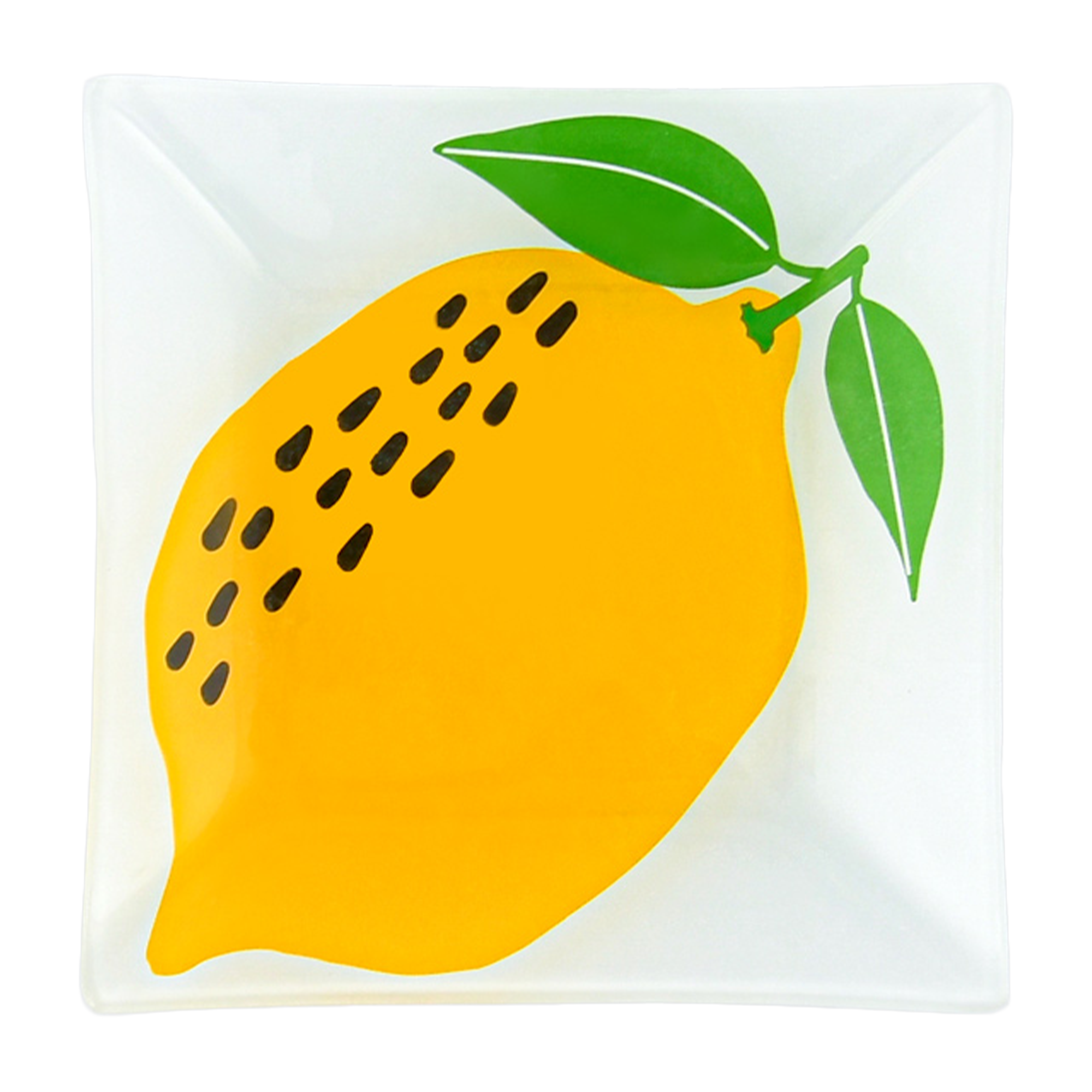 Plat en verre citron 15x15cm