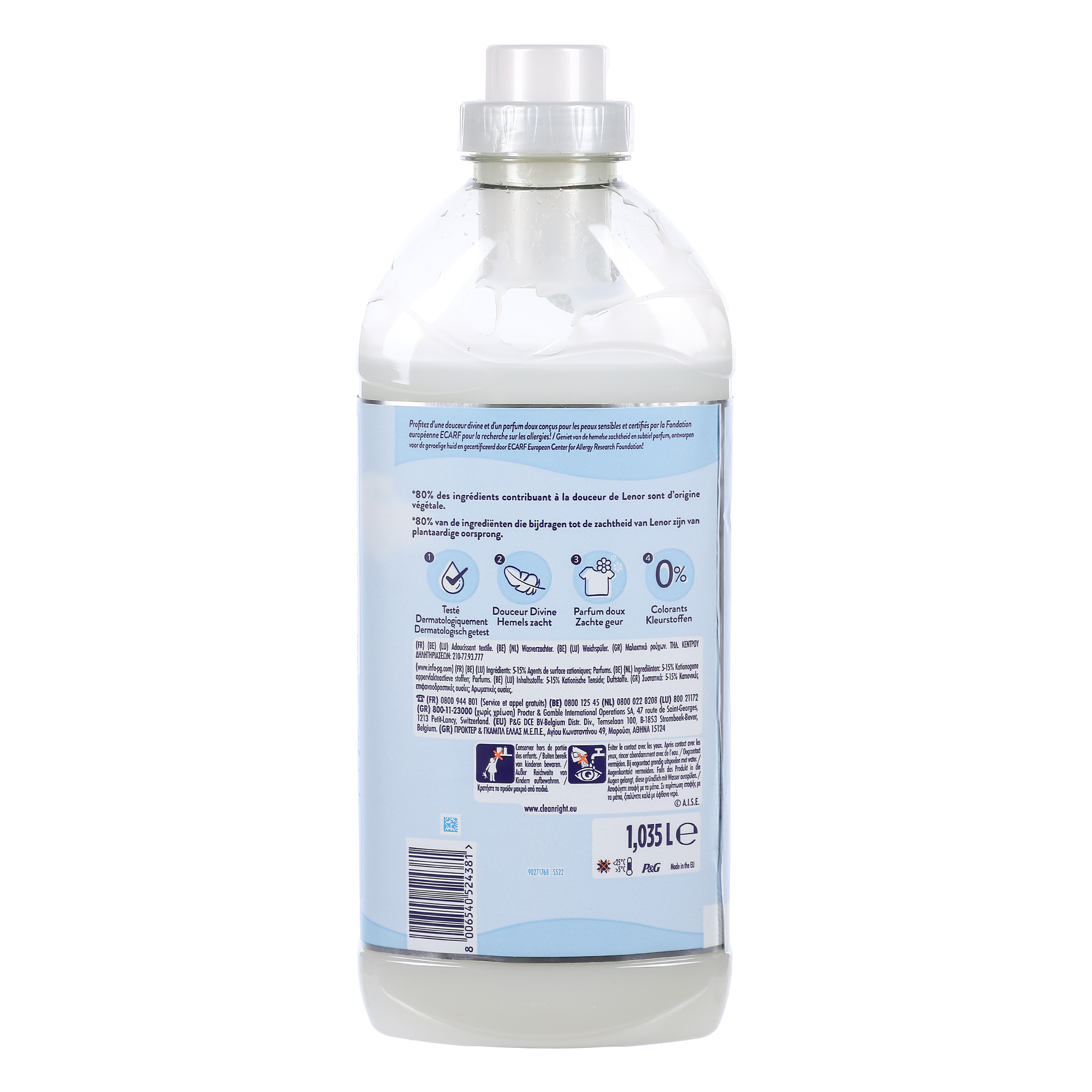45 doses d'adoucissant caresse peaux sensibles