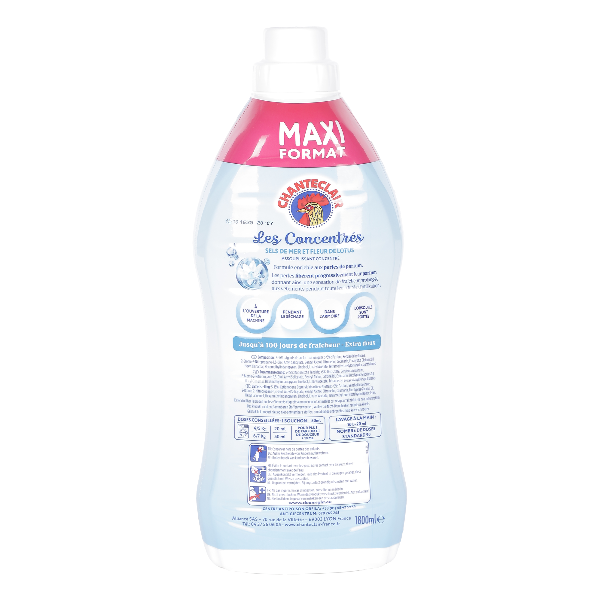 90 doses d'adoucissant sel de mer et fleur de lotus