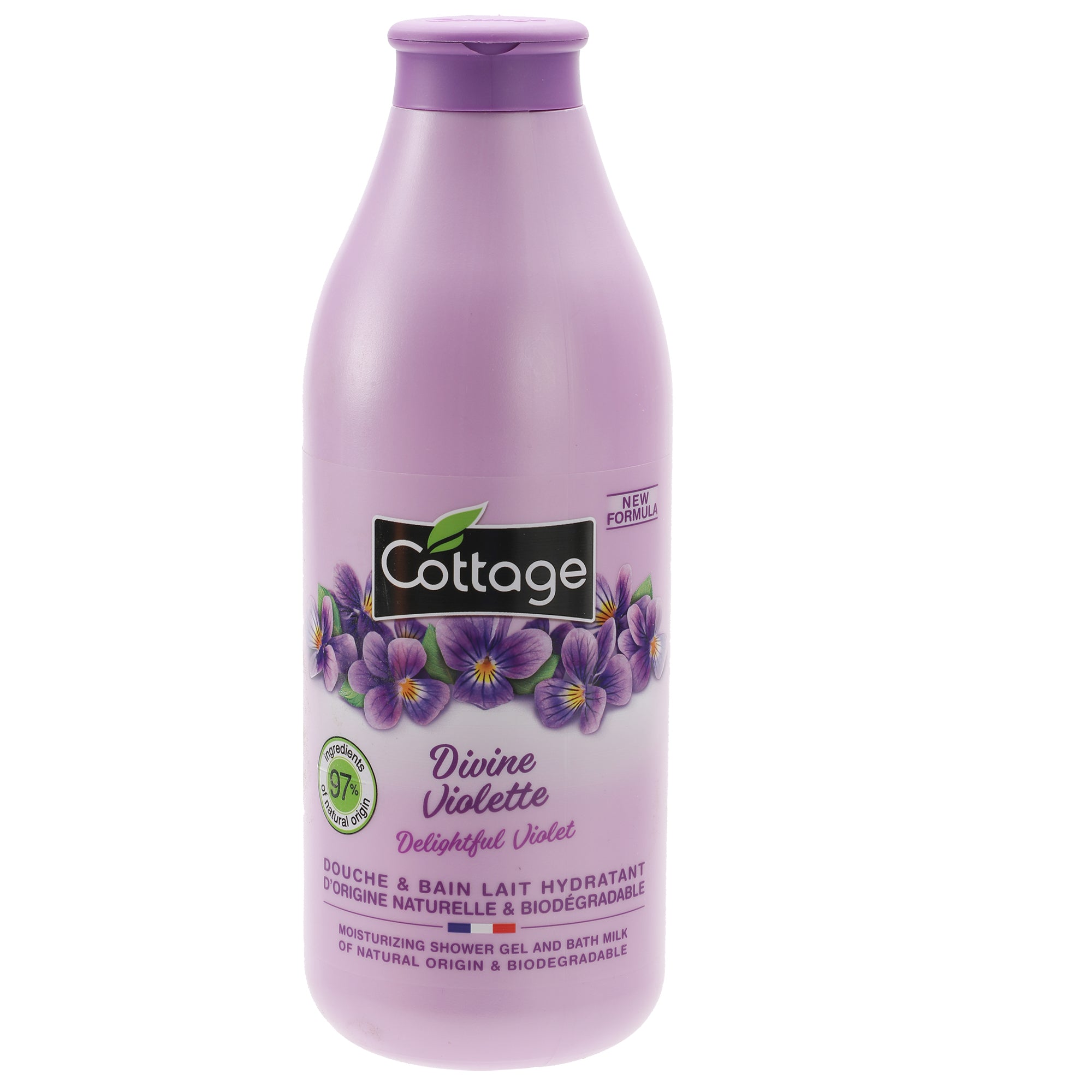 Lait hydratant douche et bain violette